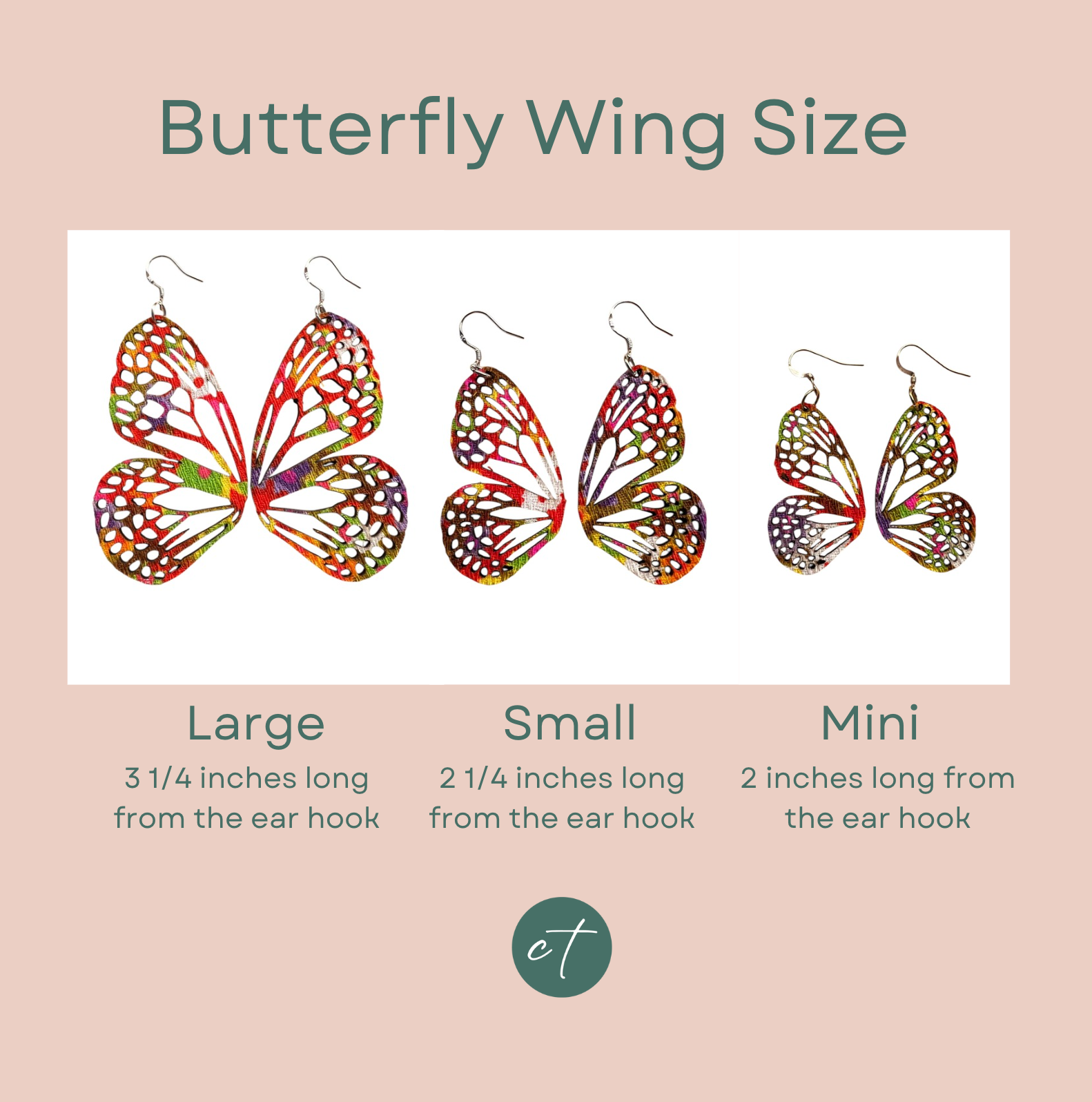 Black Acrylic Butterfly Wing Earrings