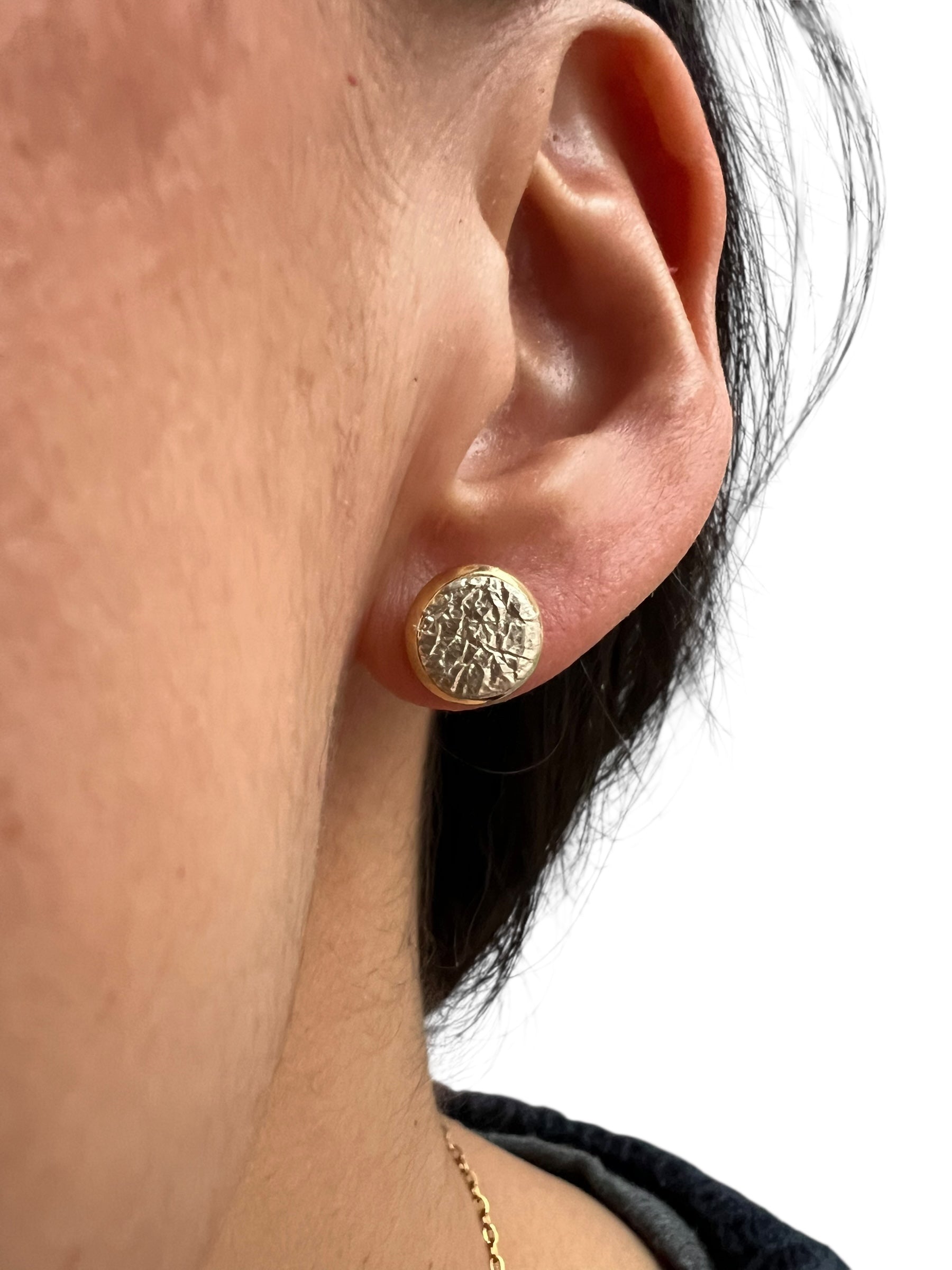 Champagne Leather Stud Earrings