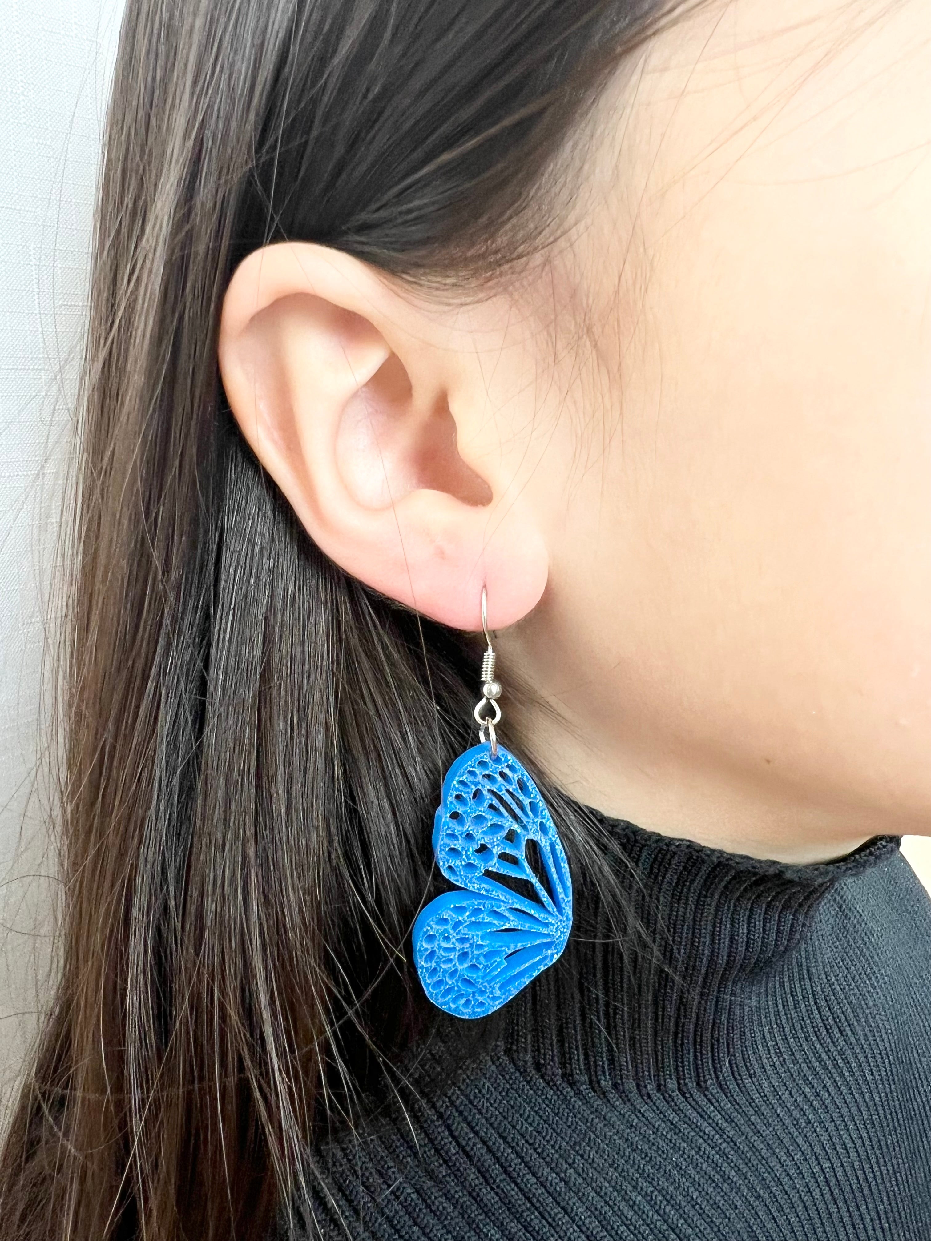 Blue Sparkle Mini Butterfly Earrings