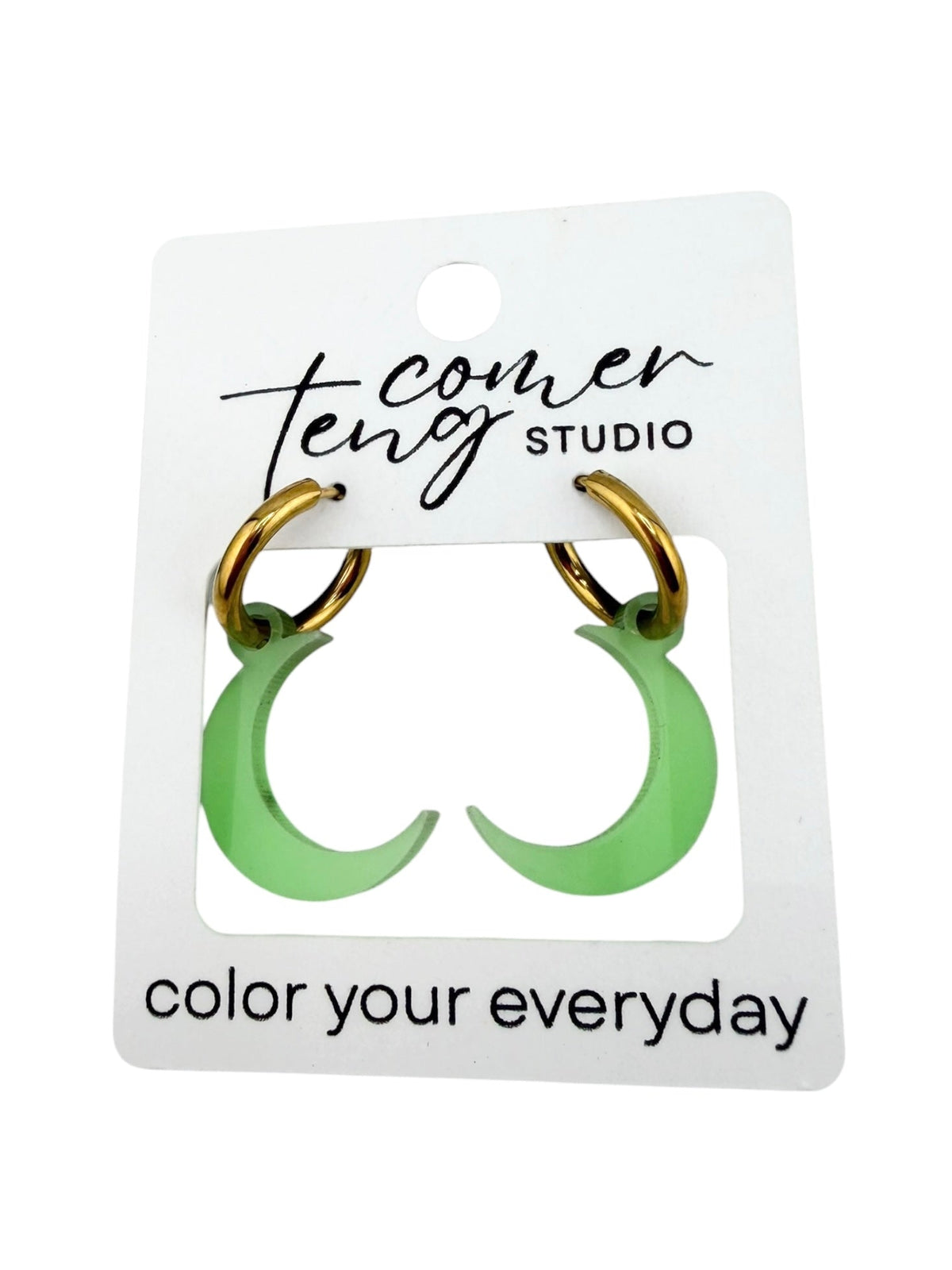 Glow-in-the-Dark Moon Charm Hoop Earrings | Interchangeable Halloween Earrings