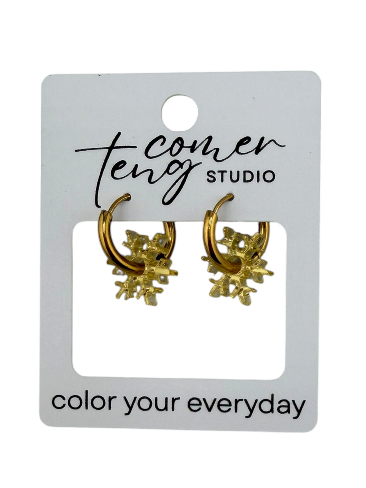 Snowflake Charm Hoop Earrings | Interchangeable Winter Earrings
