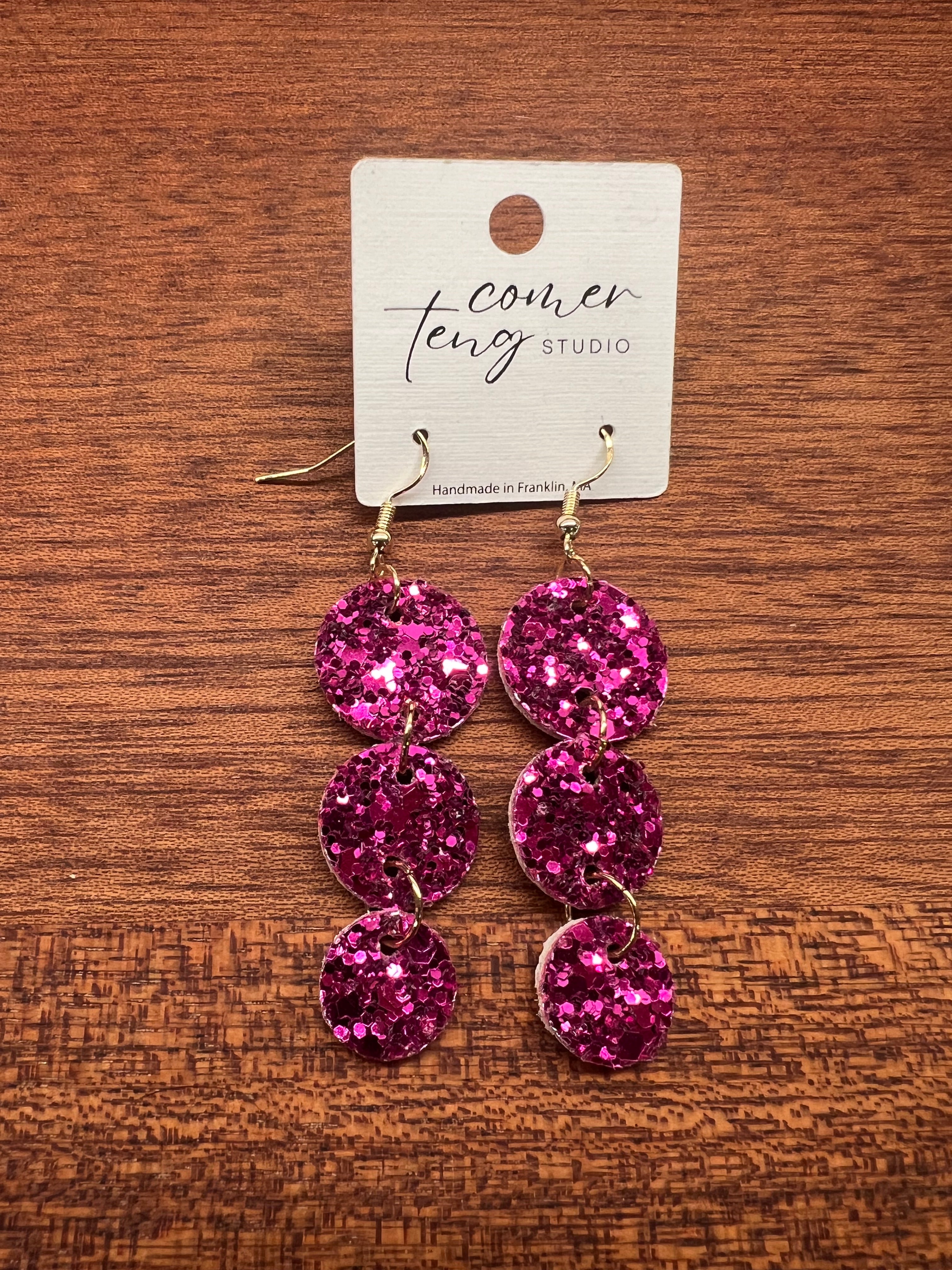 Pink Sparkle Trio Earrings