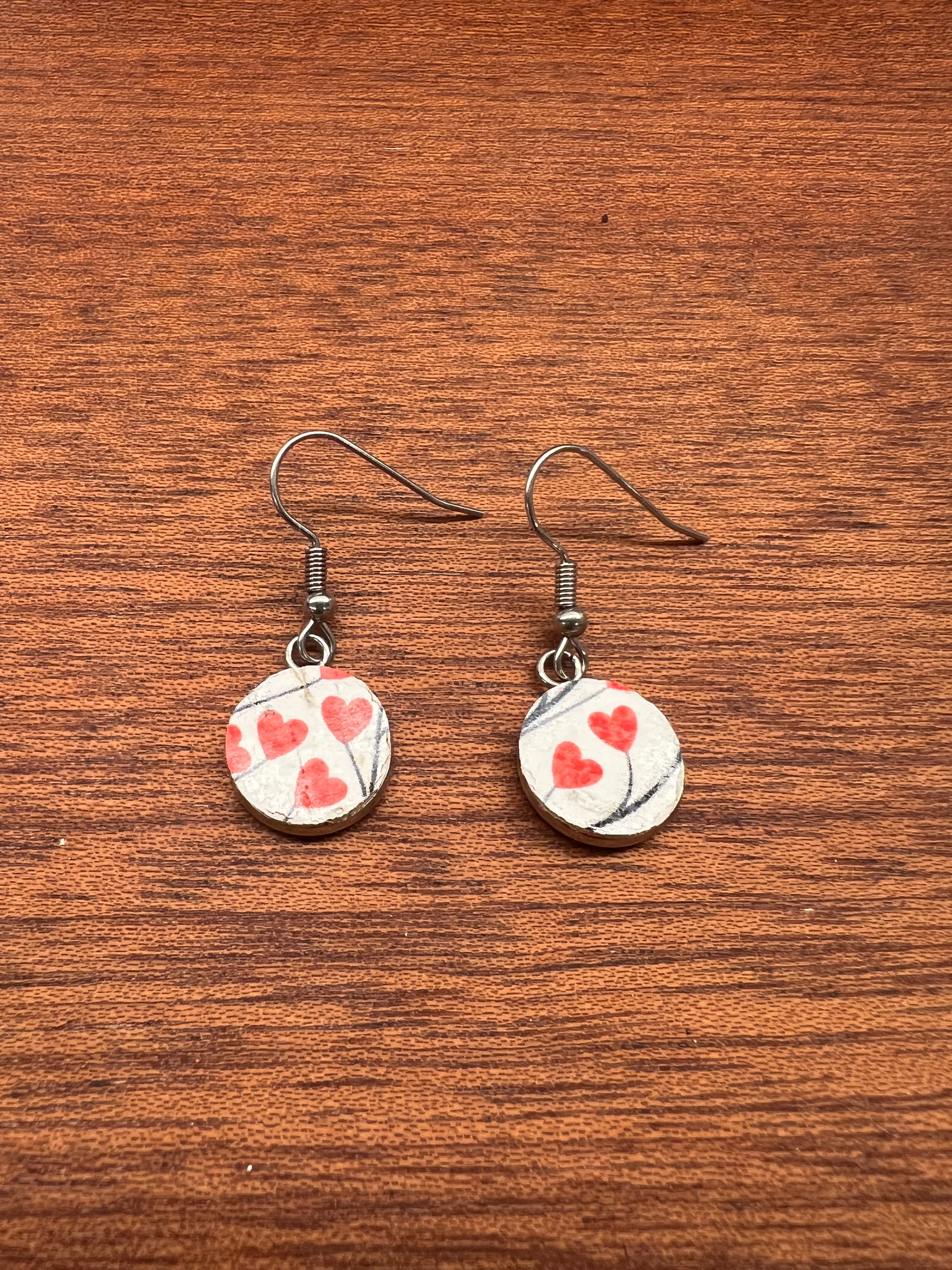 Mini Lantern Heart Tree Cork Earrings