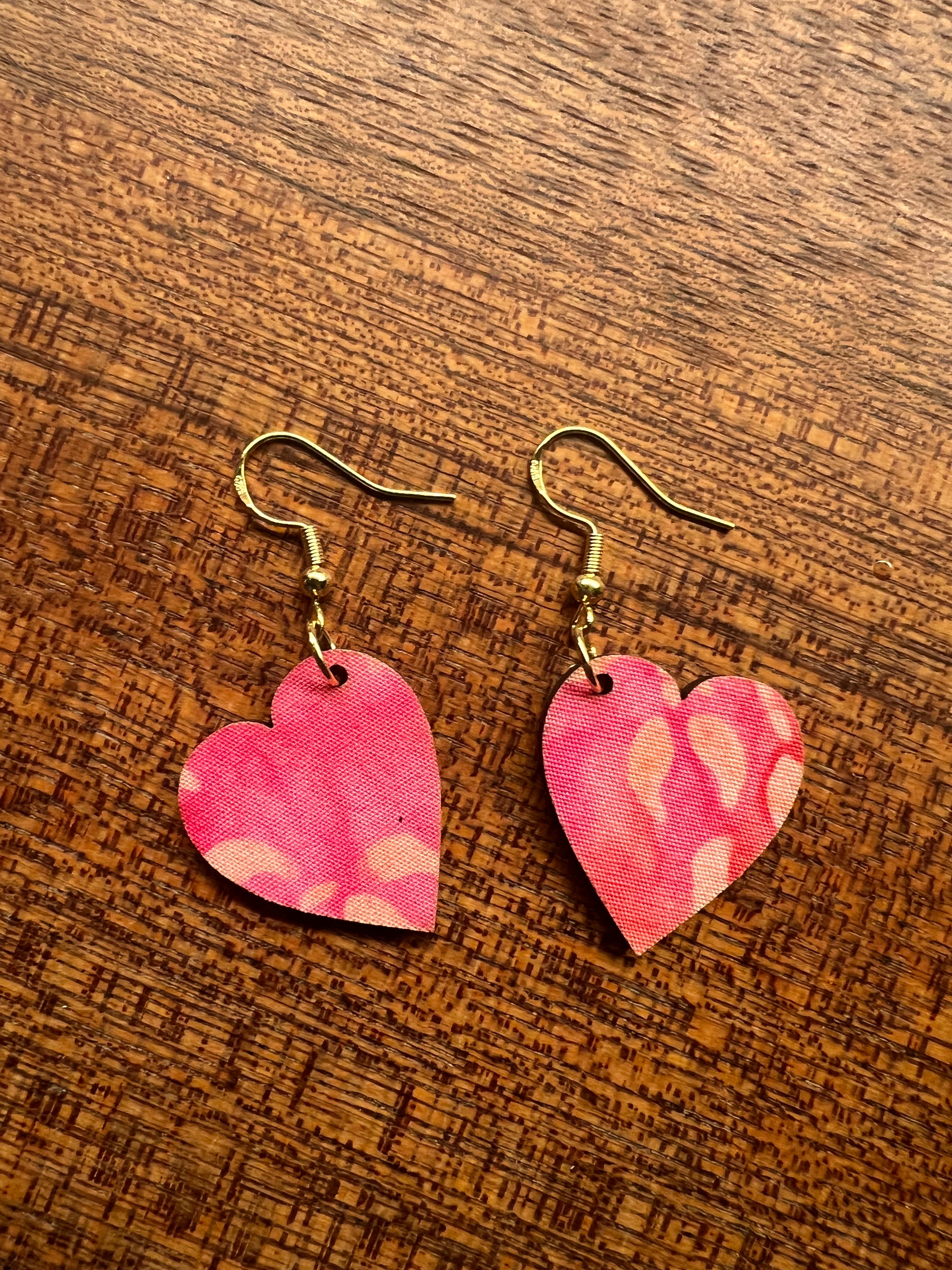 Upcycled Heart Earrings