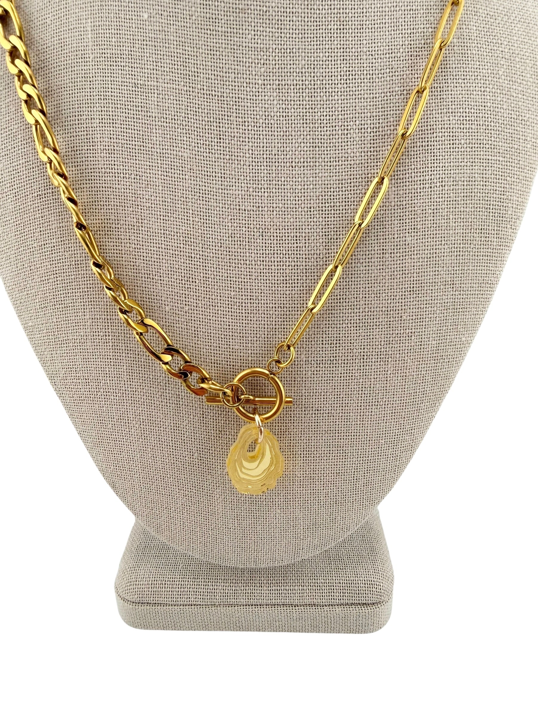 Gold Oyster Toggle Necklace