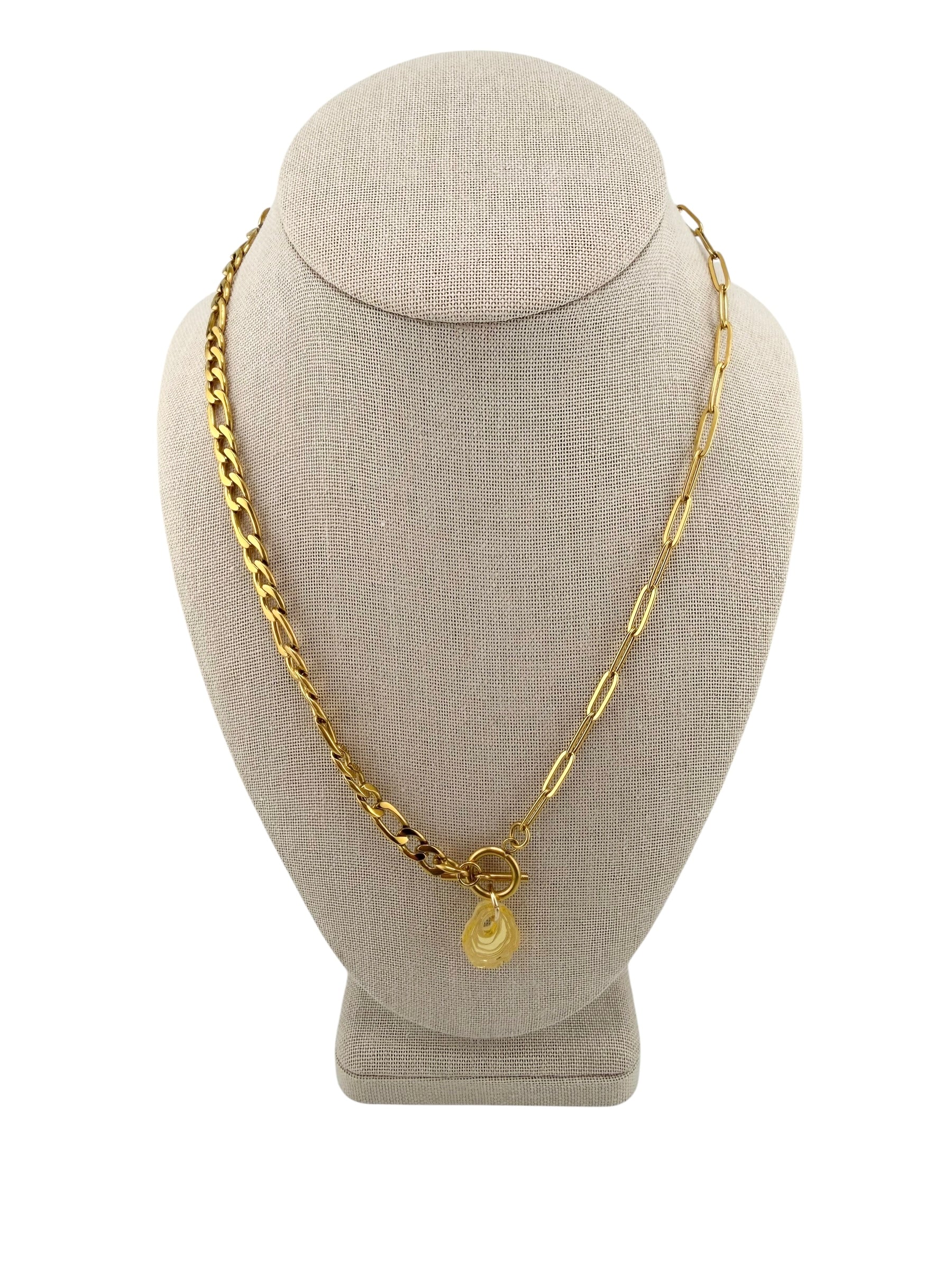 Gold Oyster Toggle Necklace