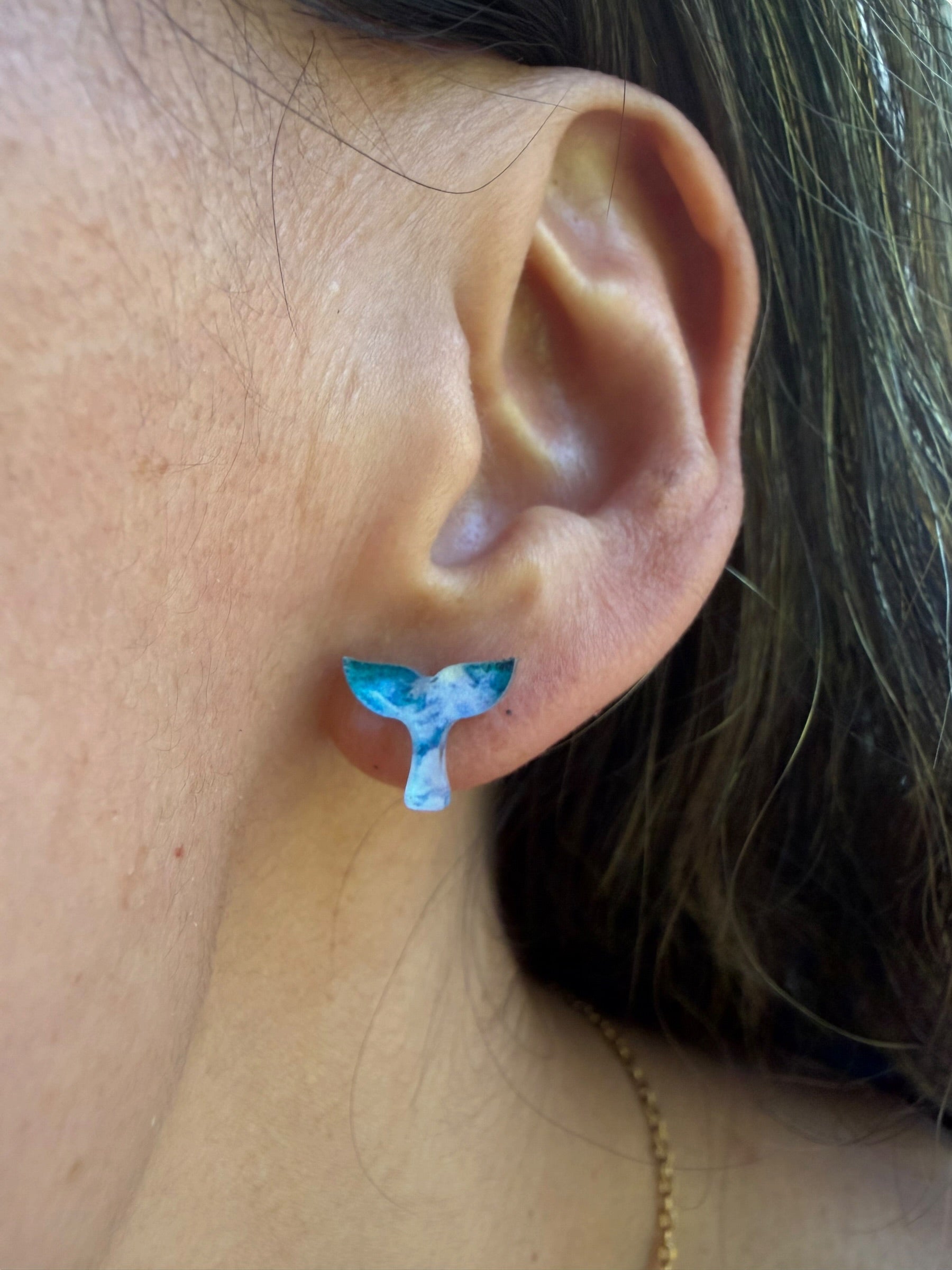 Whale Tail Stud Earrings
