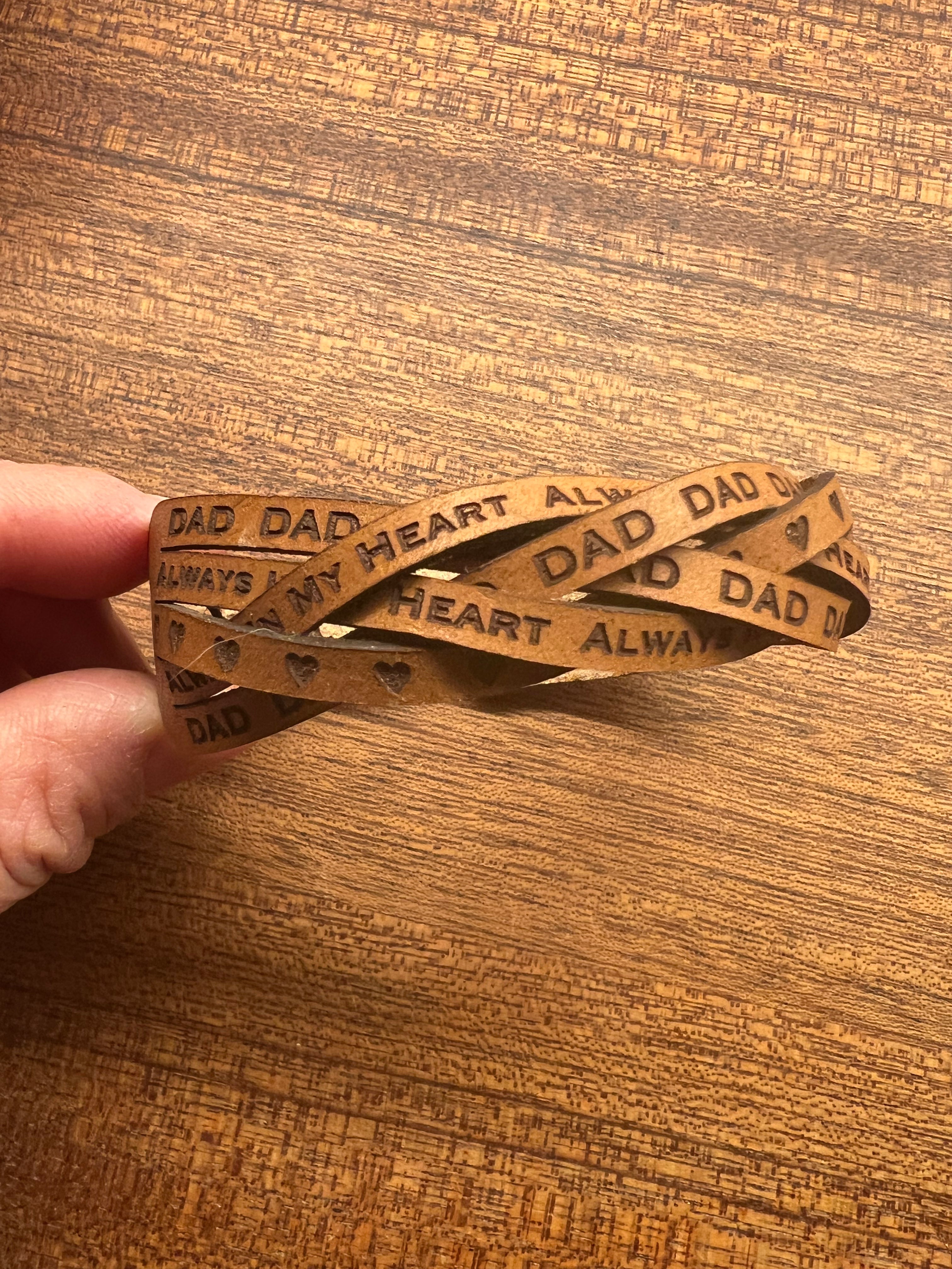 Personalized Braided Leather Cuff