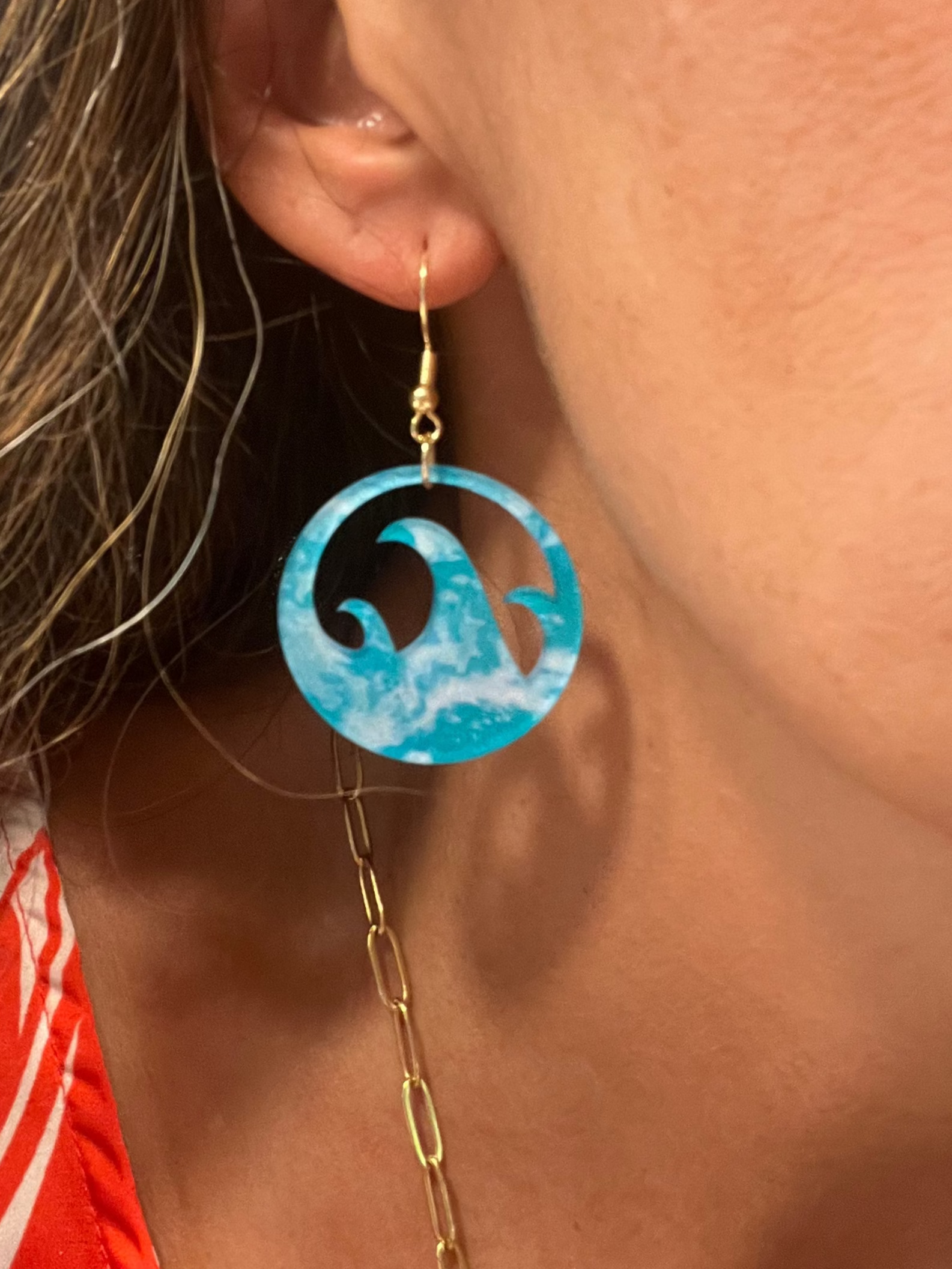 Acrylic Ocean Wave Earrings