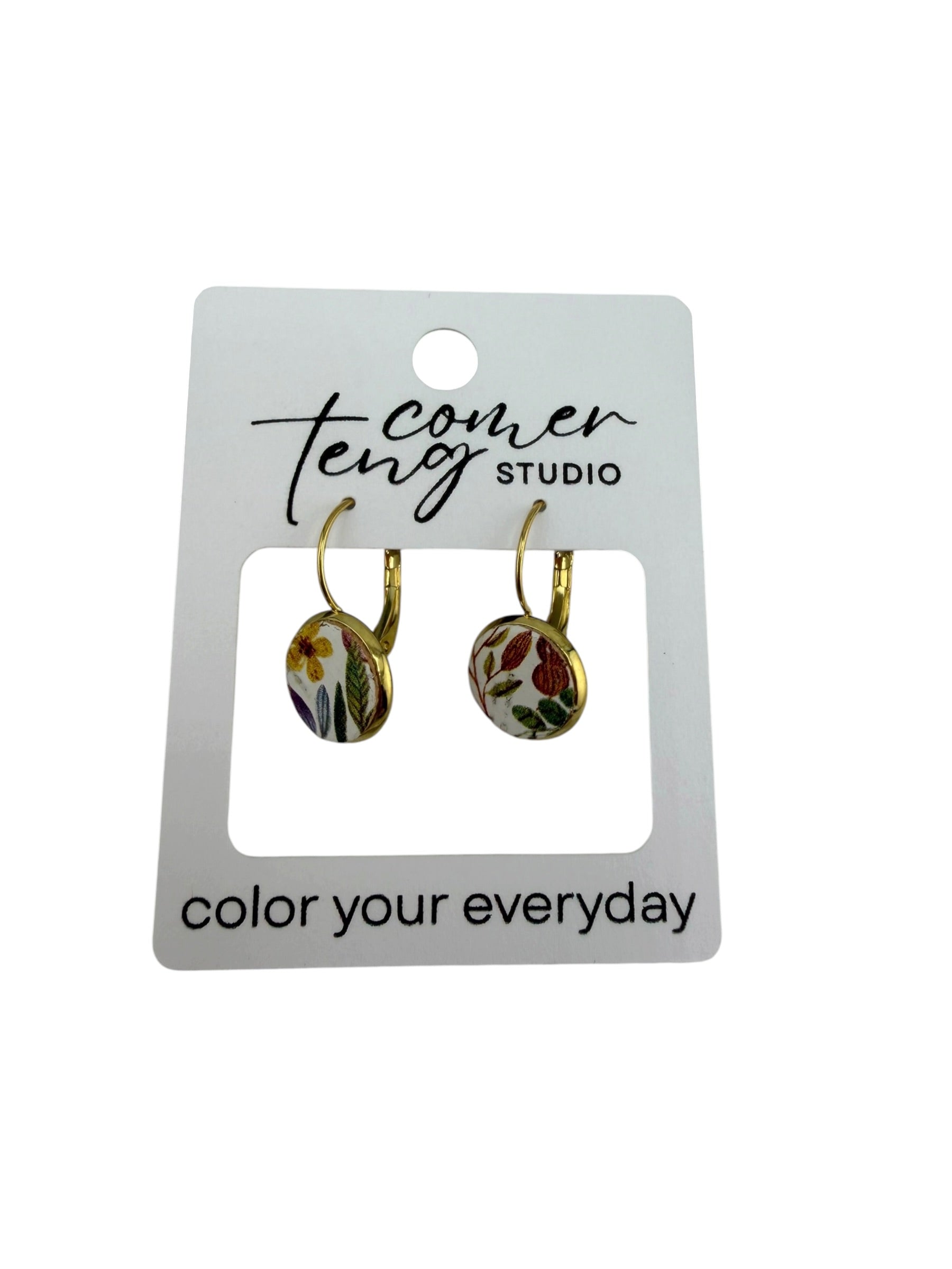 Fall Harvest Floral Leverback Earrings
