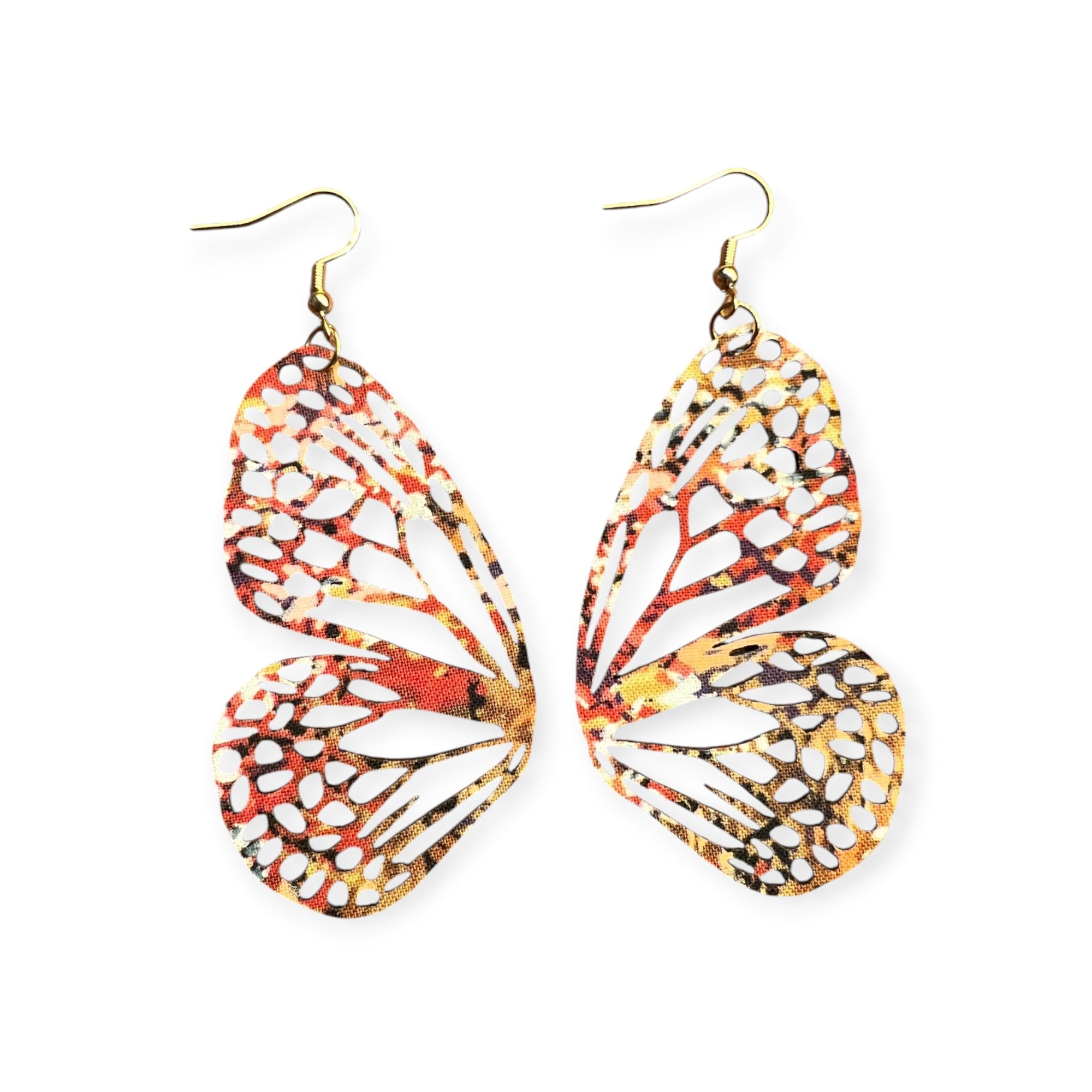 Upcycled Fall Butterfly Earrings