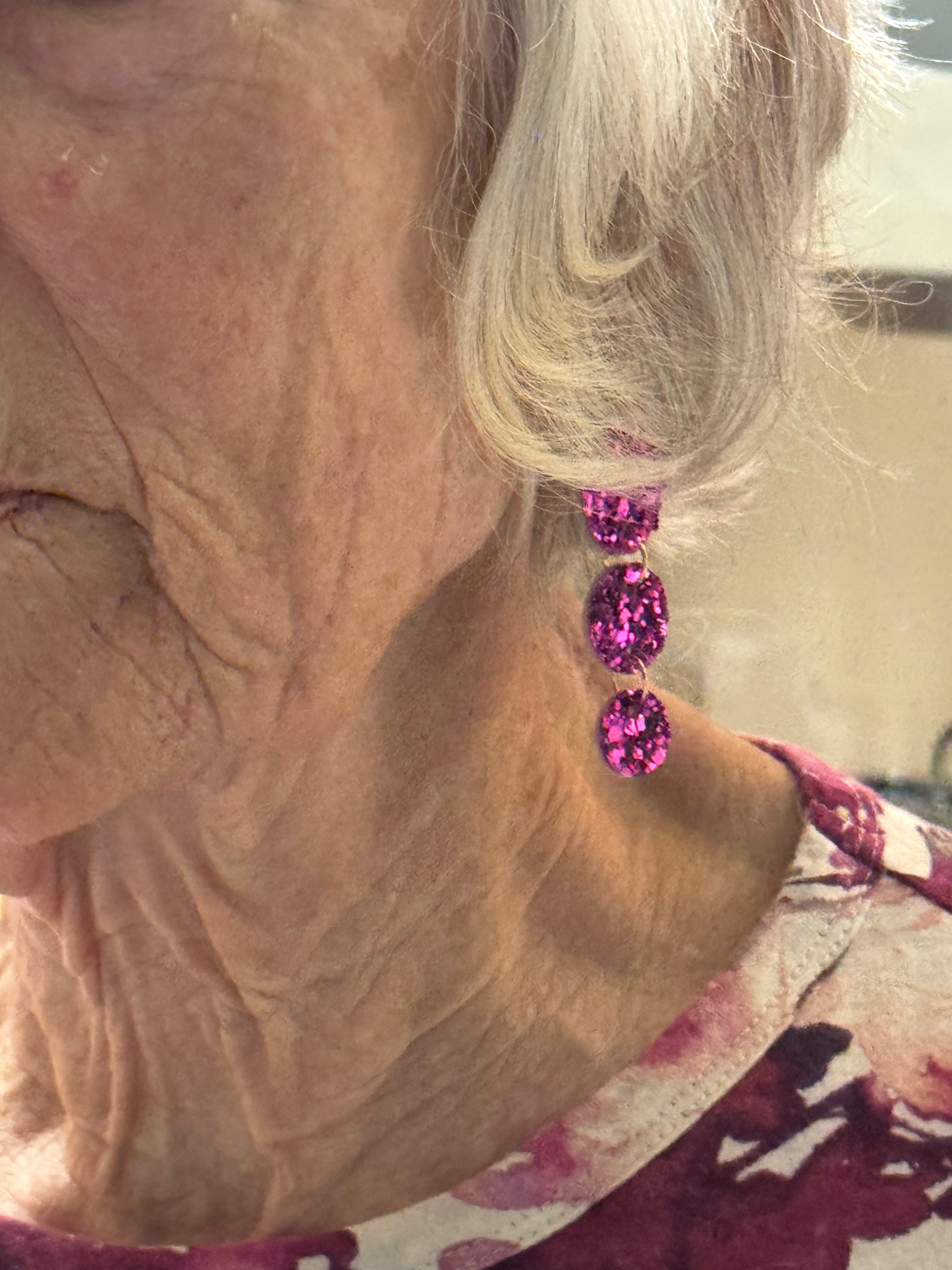 Pink Sparkle Trio Earrings