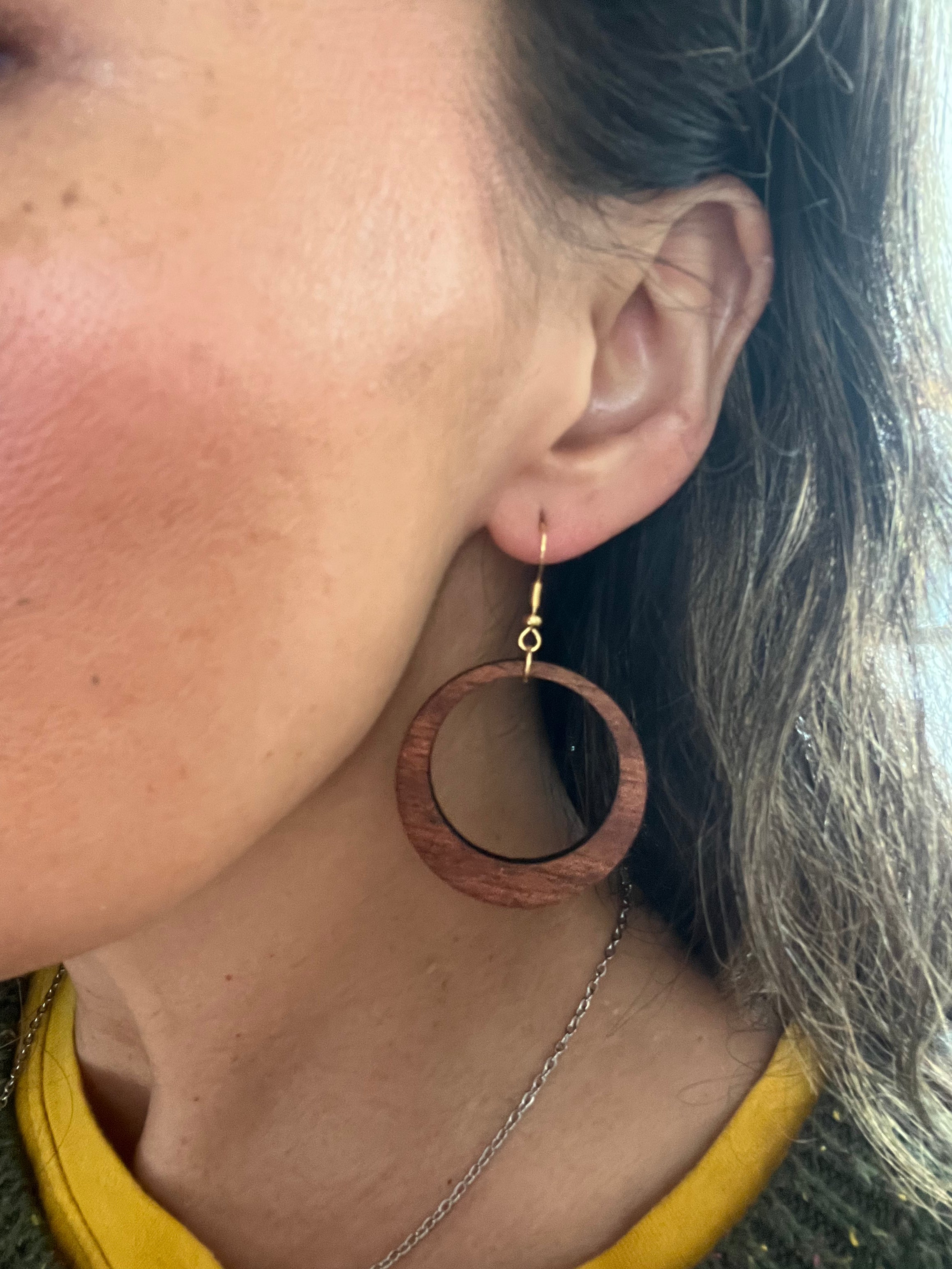 Wood Hoop Earrings