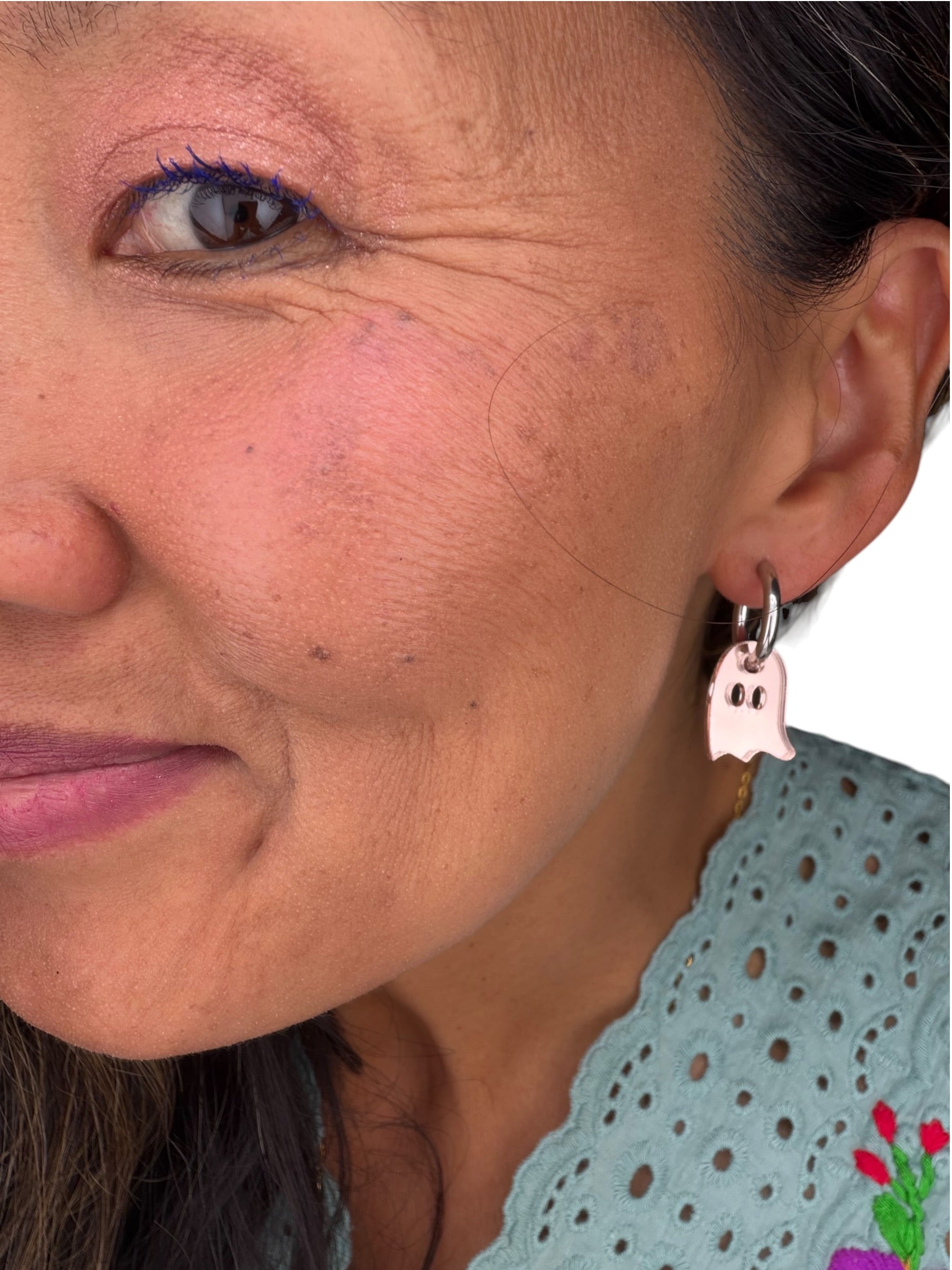 Rose Gold Ghost Earrings | Lightweight Halloween Earrings