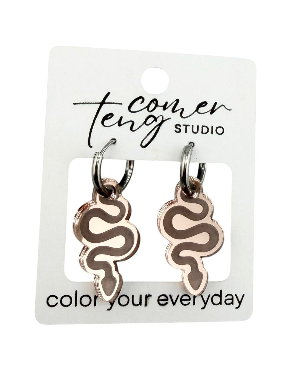 Metallic Snake Charm Hoop Earrings | Interchangeable Charm Earrings