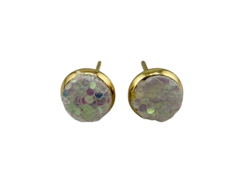 White Sparkle Stud Earrings