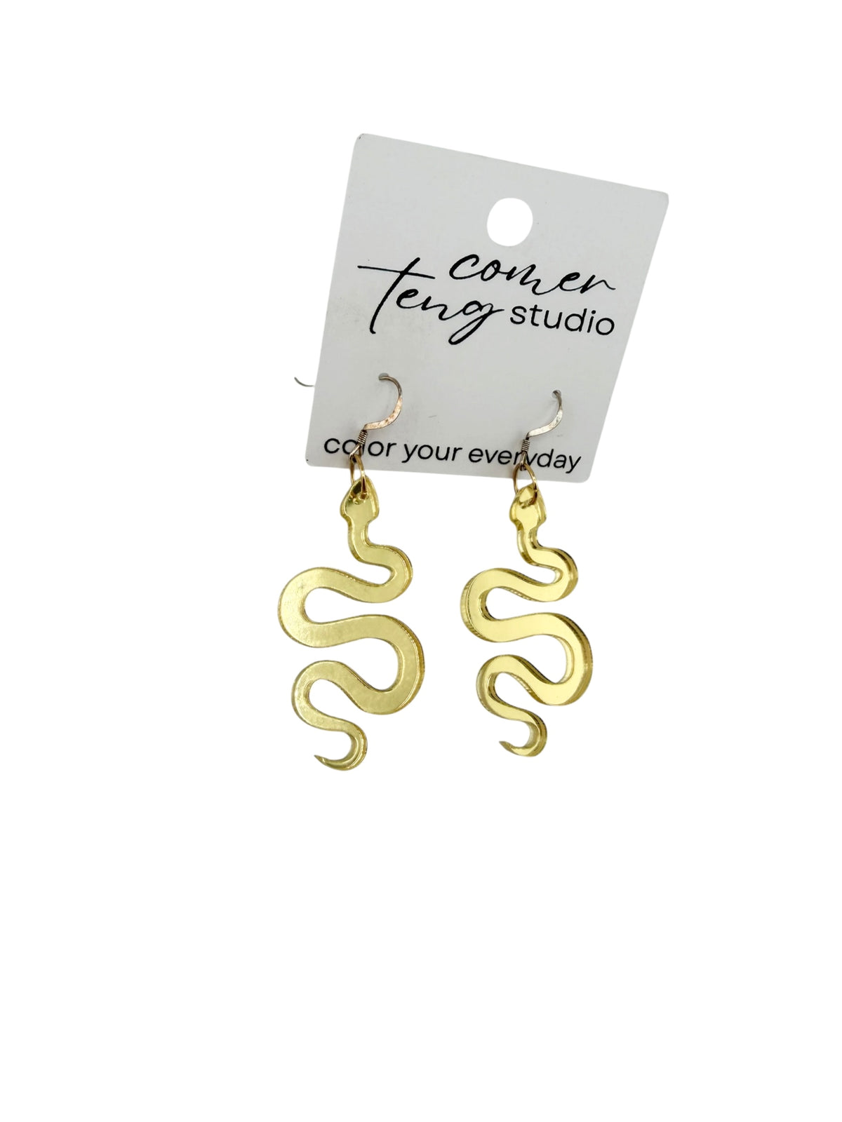 Metallic Dangle Snake Earrings | Rose Gold, Gold & Silver