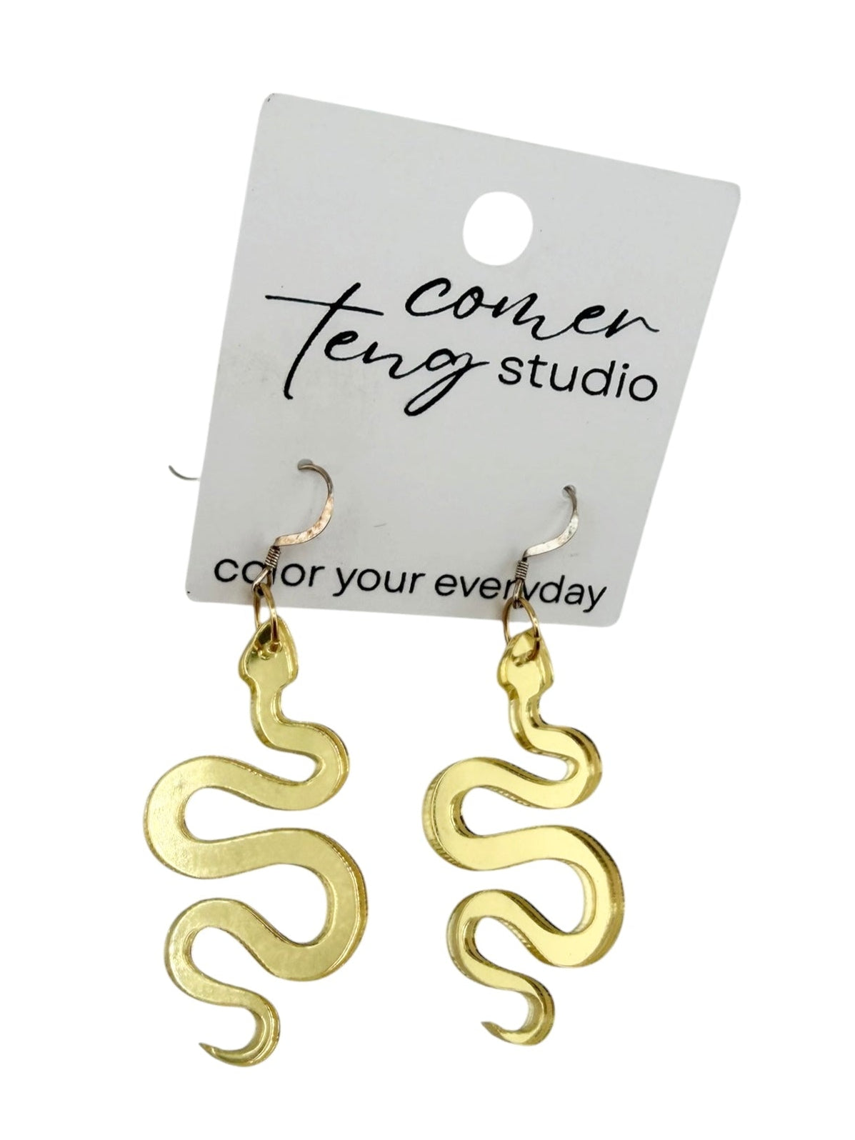 Metallic Dangle Snake Earrings | Rose Gold, Gold,Silver