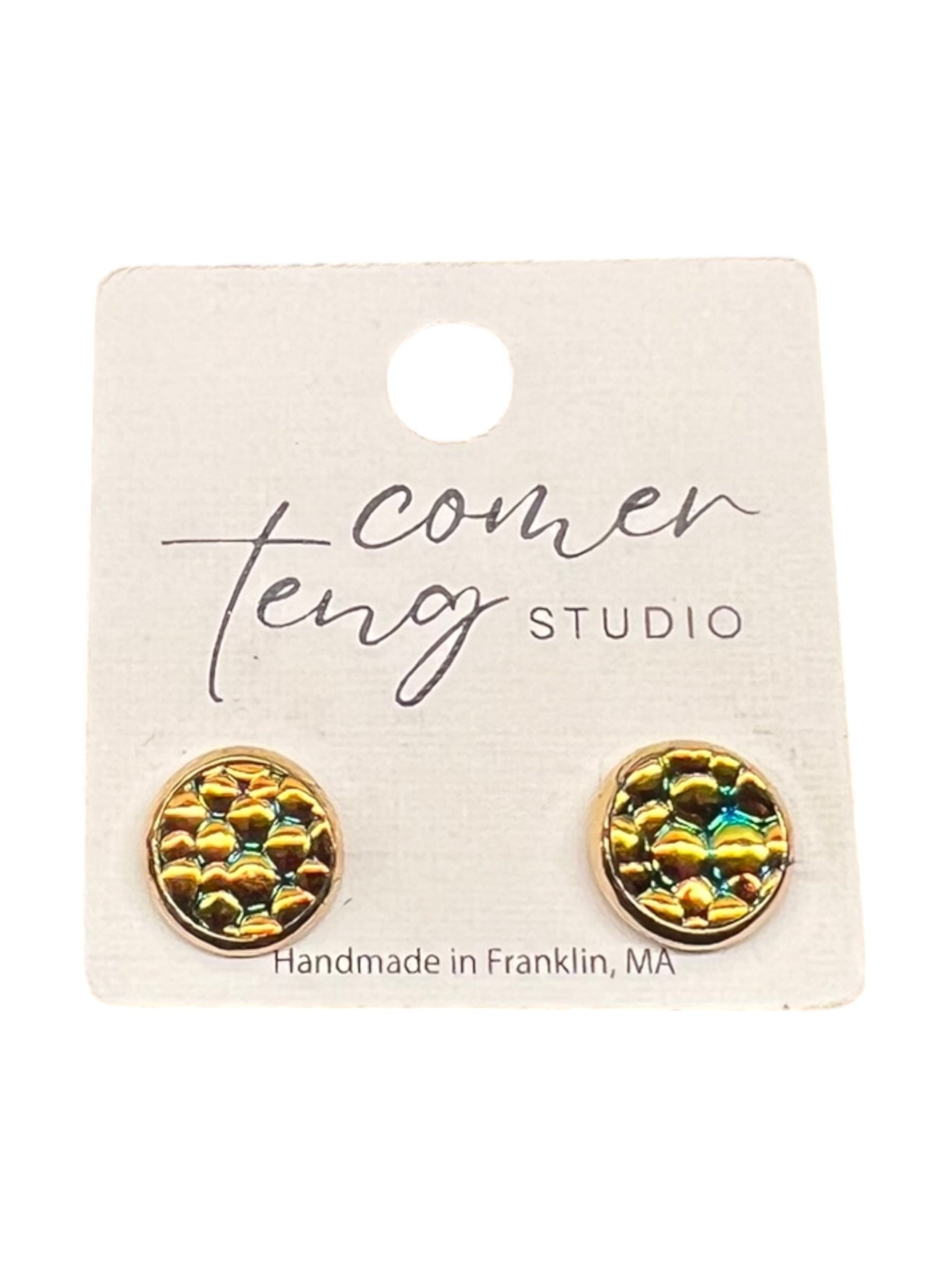 Gold Bubble Stud Earrings