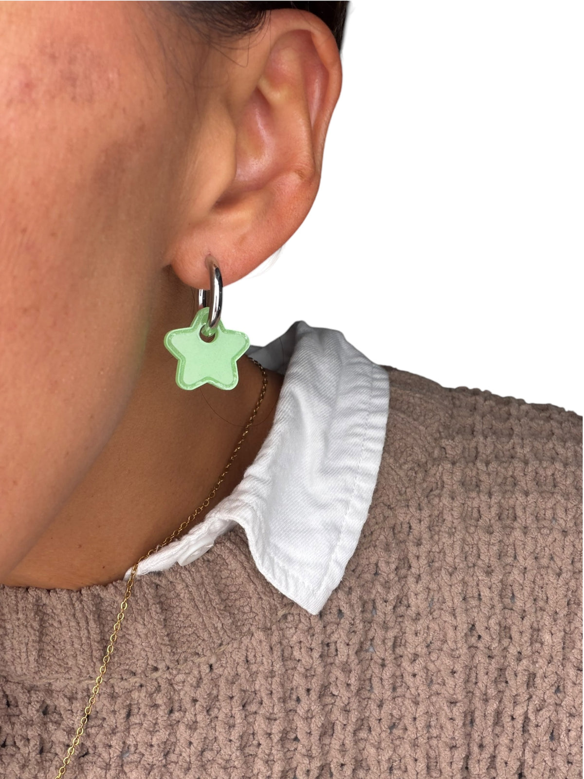 Glow-in-the-Dark Moon & Star Charm Hoop Earrings | Interchangeable Halloween Earrings
