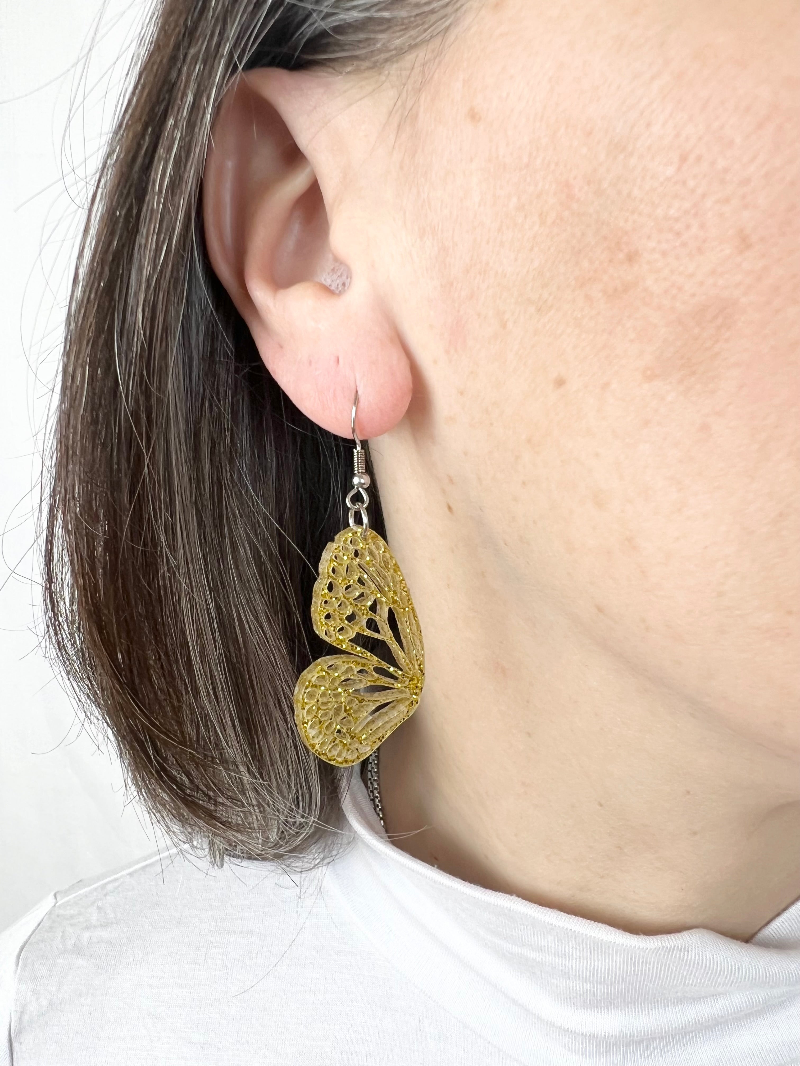 Sparkle Acrylic Butterfly Earrings
