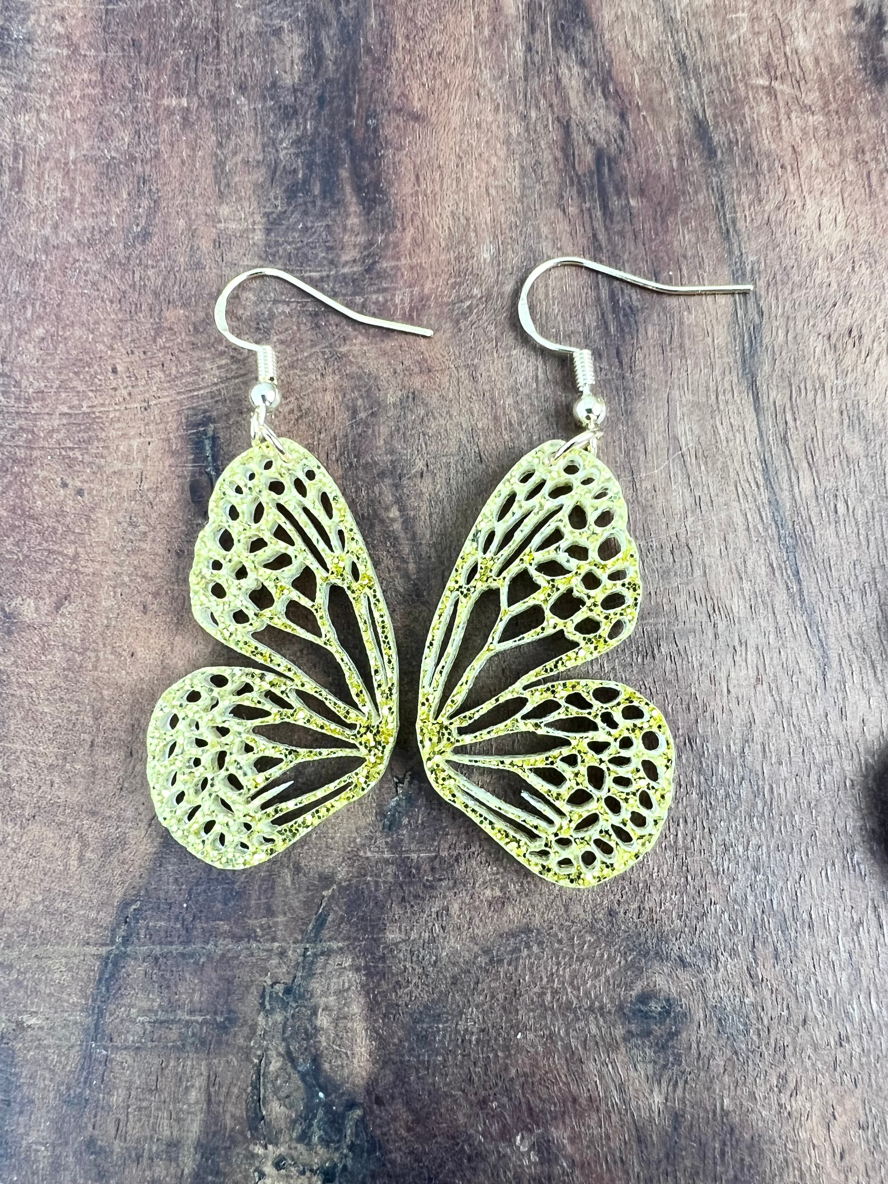 Sparkle Acrylic Butterfly Earrings