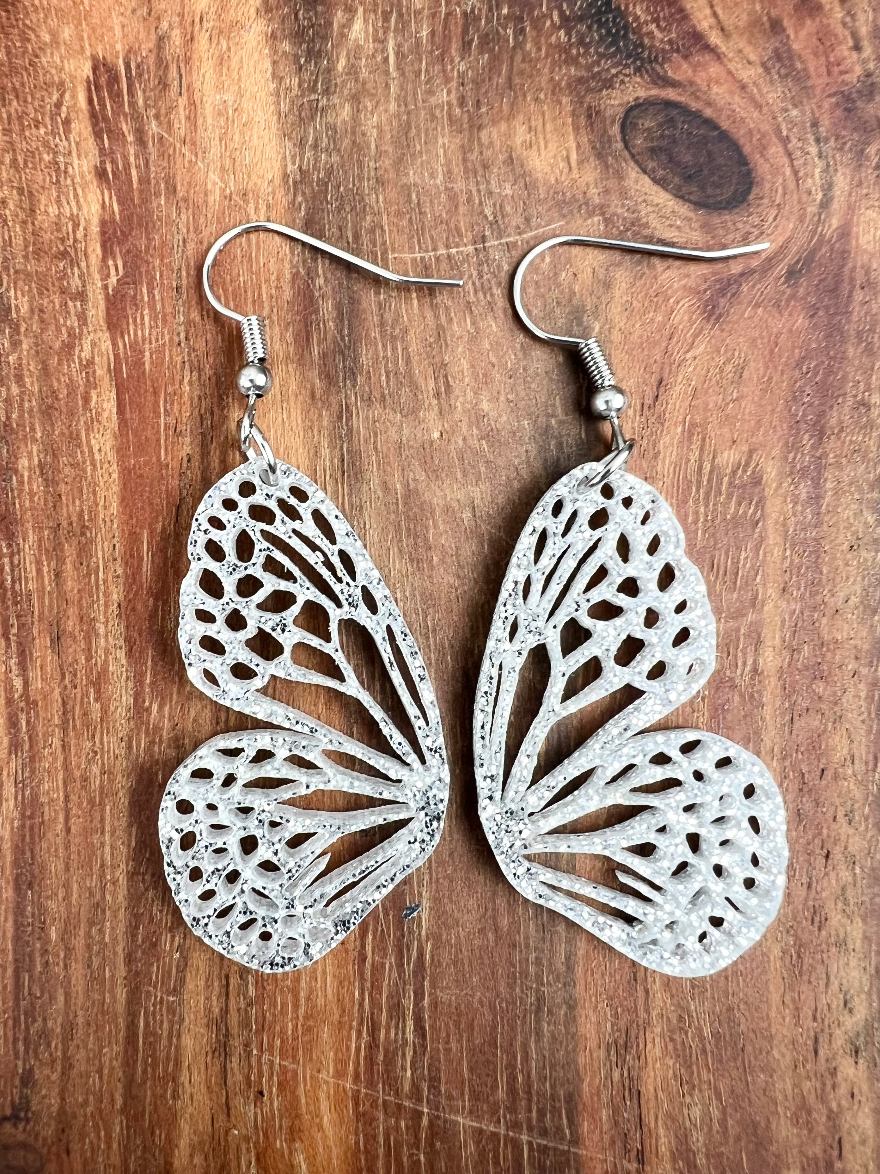 Sparkle Acrylic Butterfly Earrings