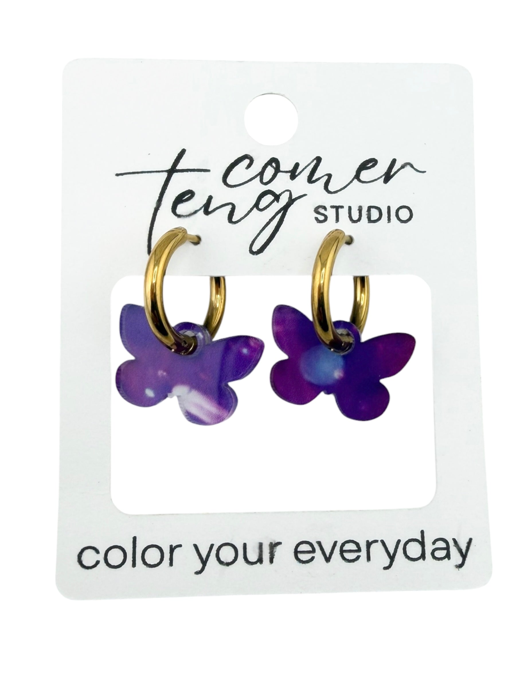 Butterfly Charm Hoop Earrings