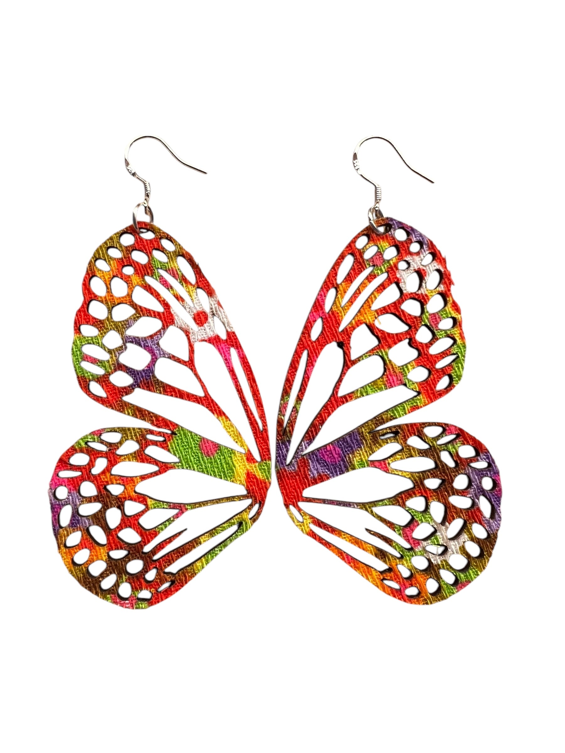 Retro Floral Butterfly Earrings