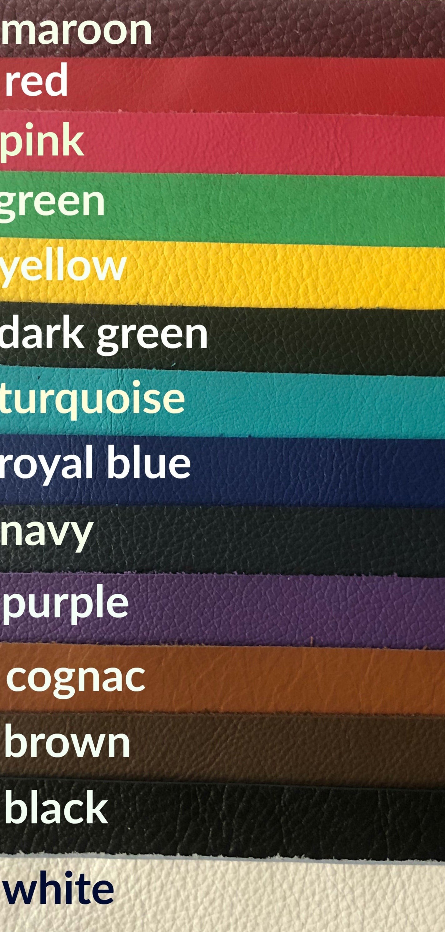 Solid color leather swatches