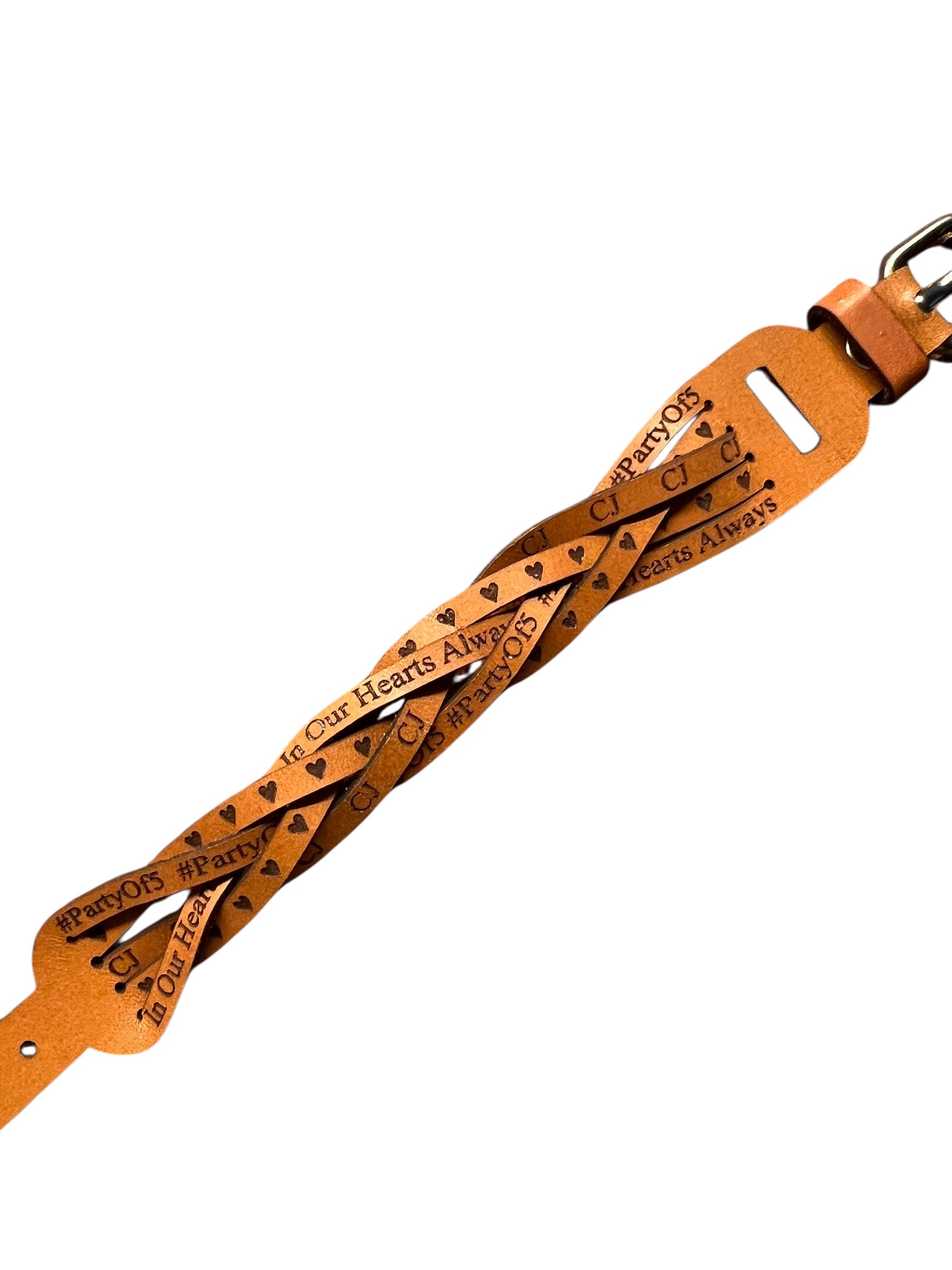 Personalized Braided Leather Cuff