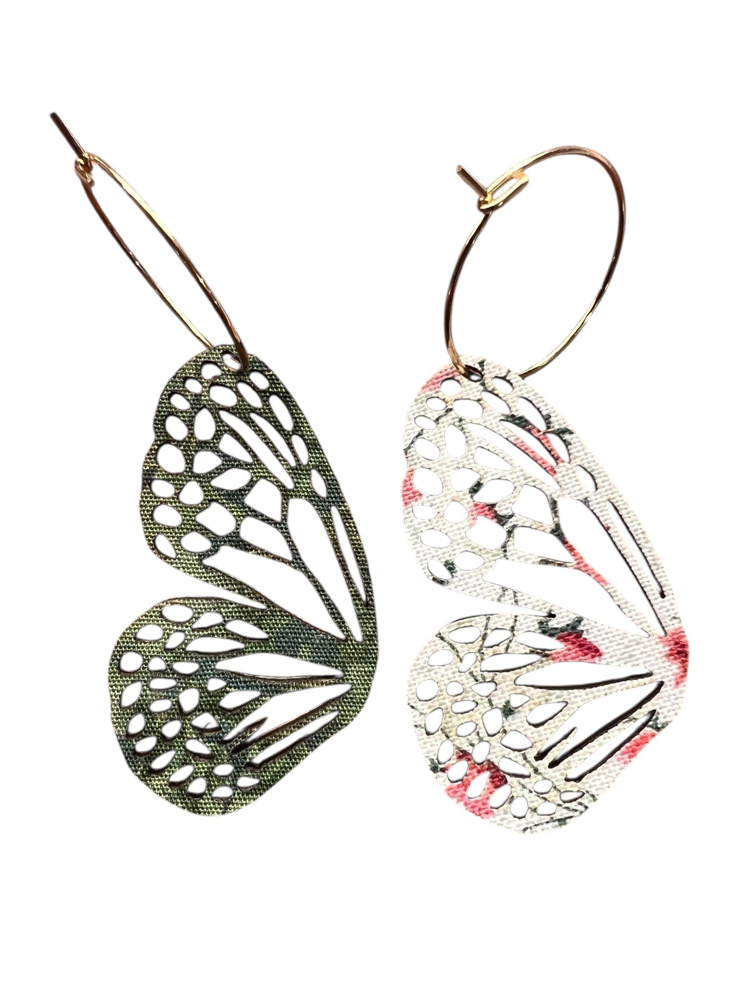 Bloom & Evergreen Mini Butterfly Hoop Earrings
