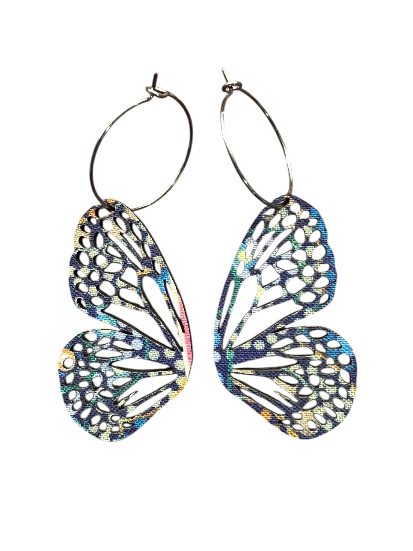 Sun & Sky Butterfly Hoop Earrings