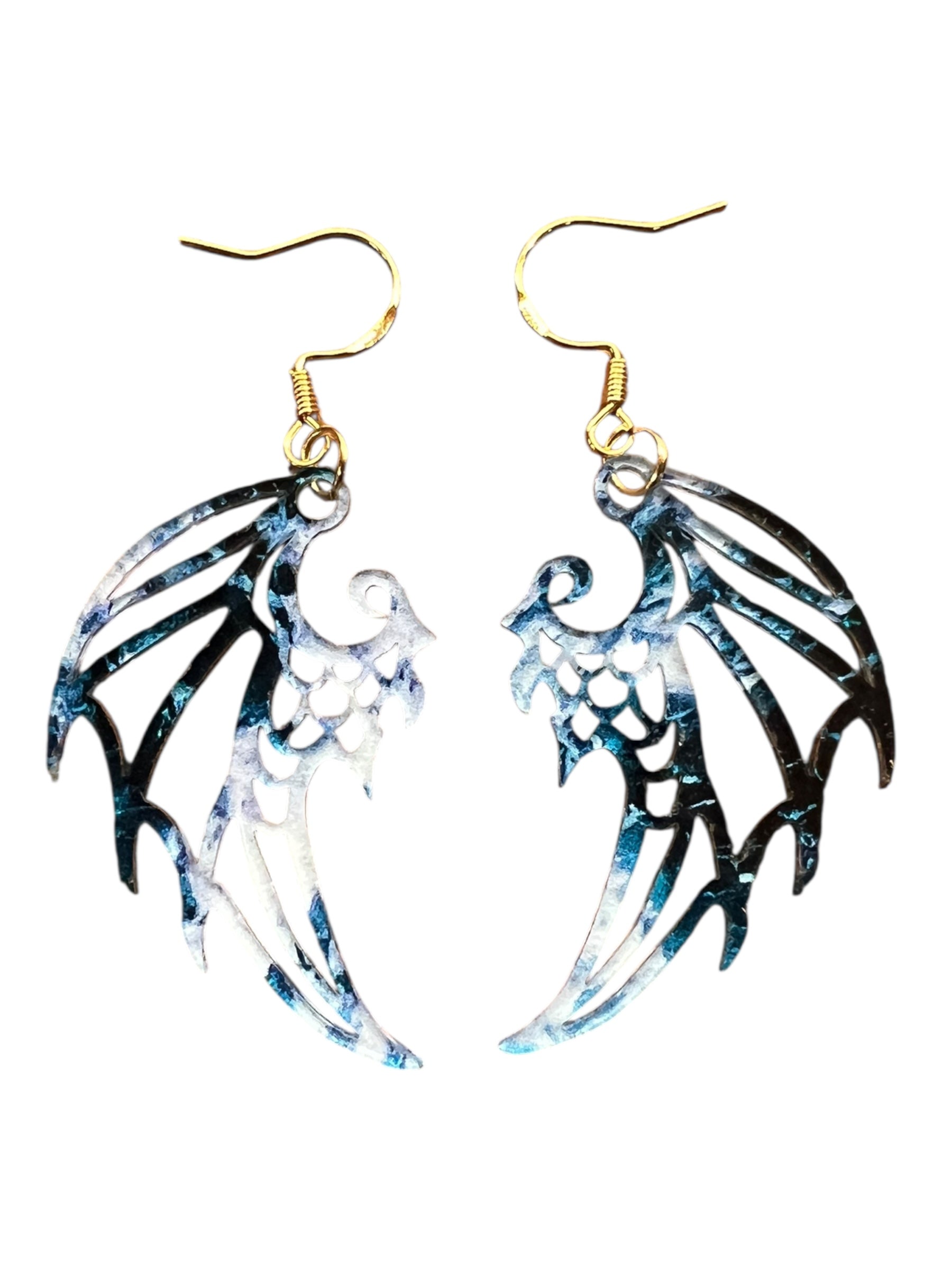 Ocean Dragon Wing Earrings