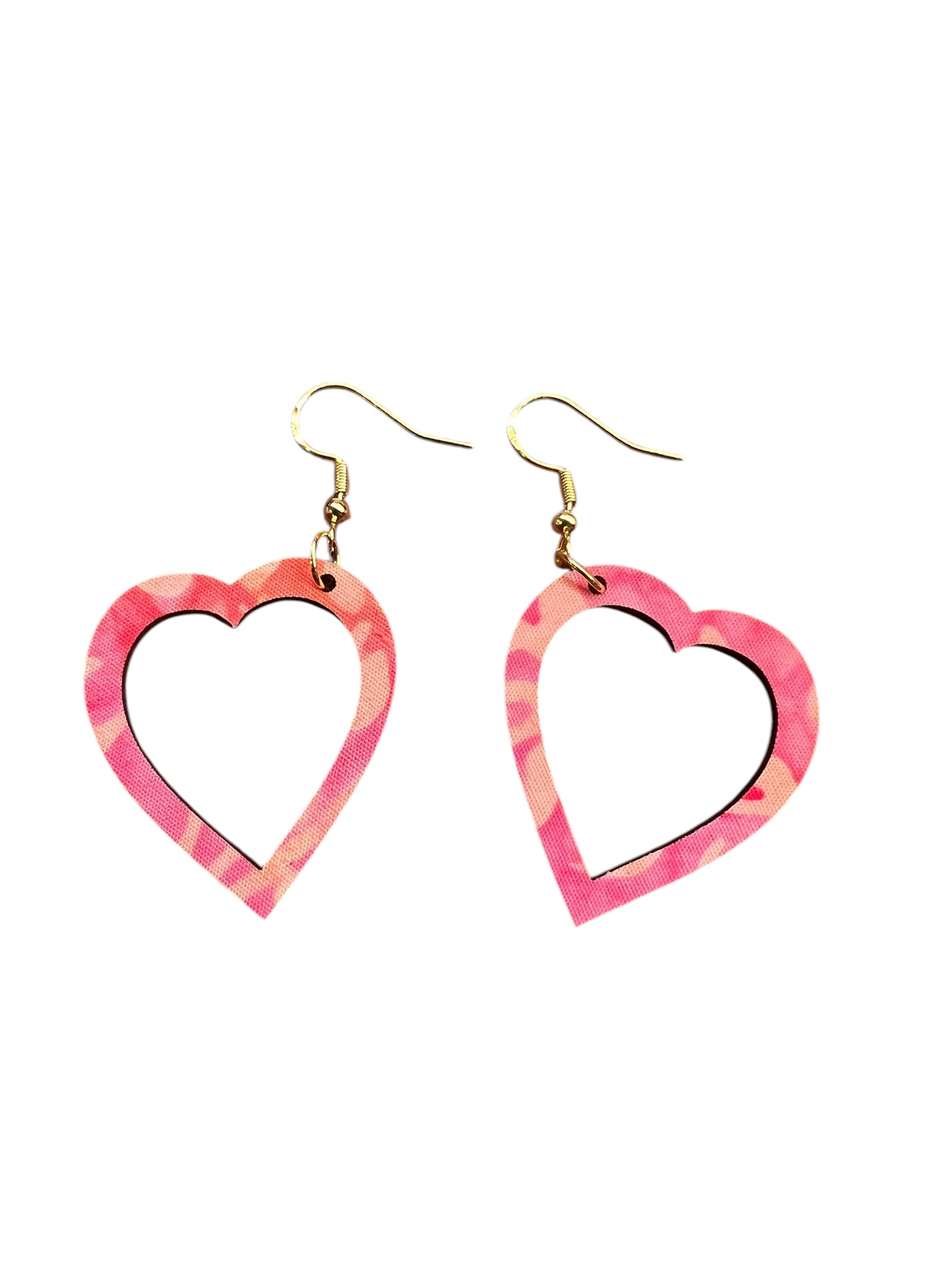Upcycled Outlined Heart Earrings