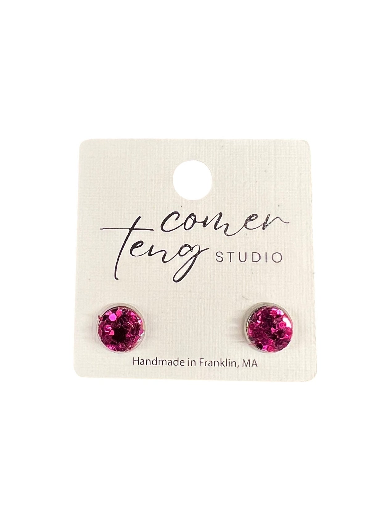 Pink Sparkle Mini Stud Earrings
