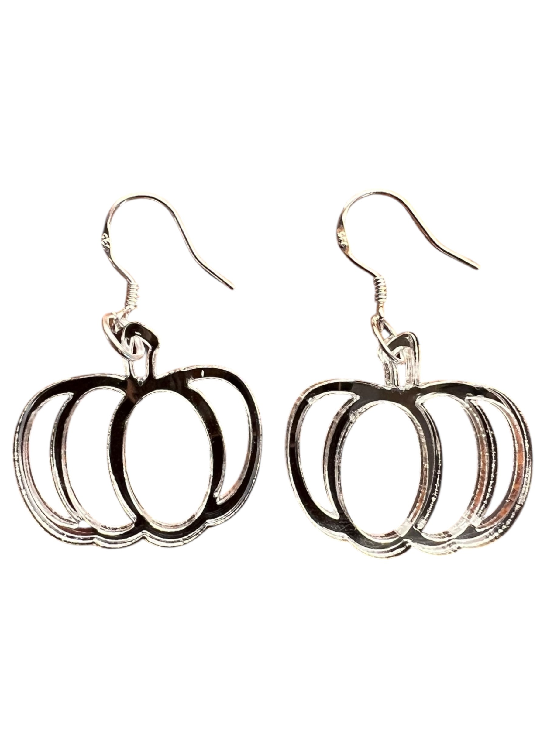 Silver Shimmer Pumpkin Earrings
