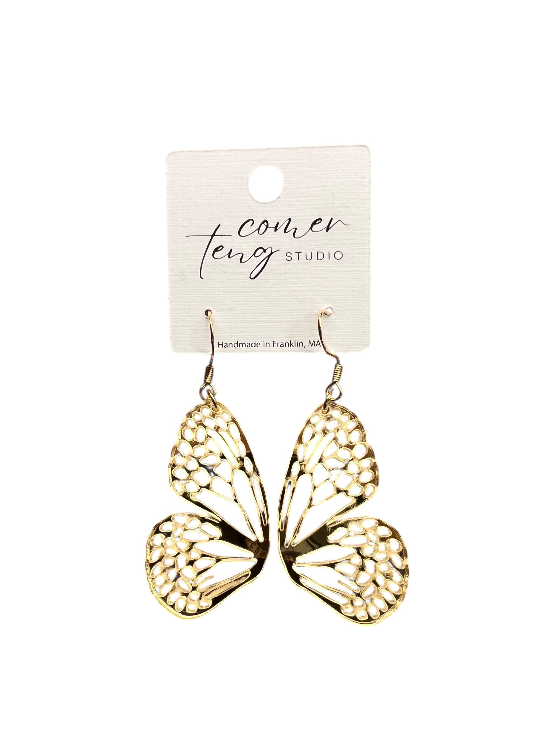Gold Shimmer Mini Butterfly Earrings