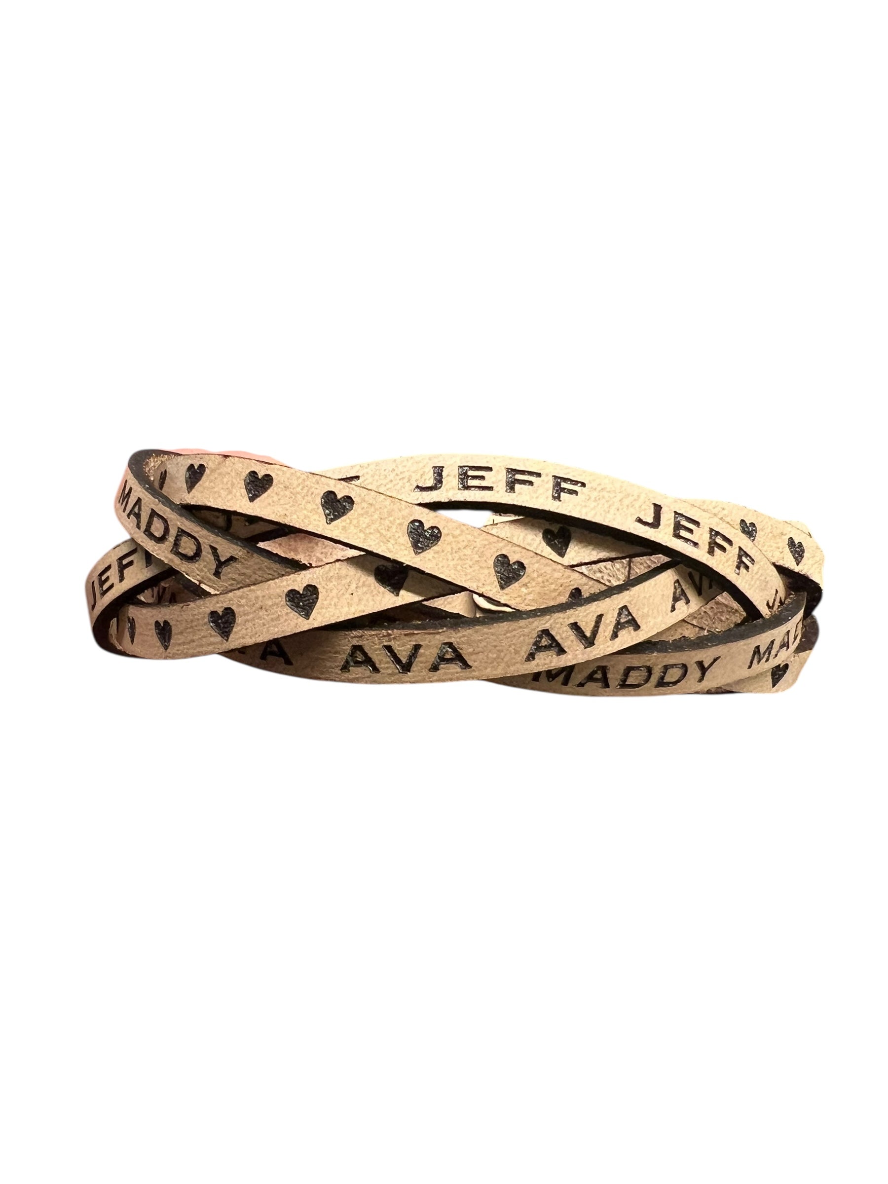 Personalized Braided Leather Cuff