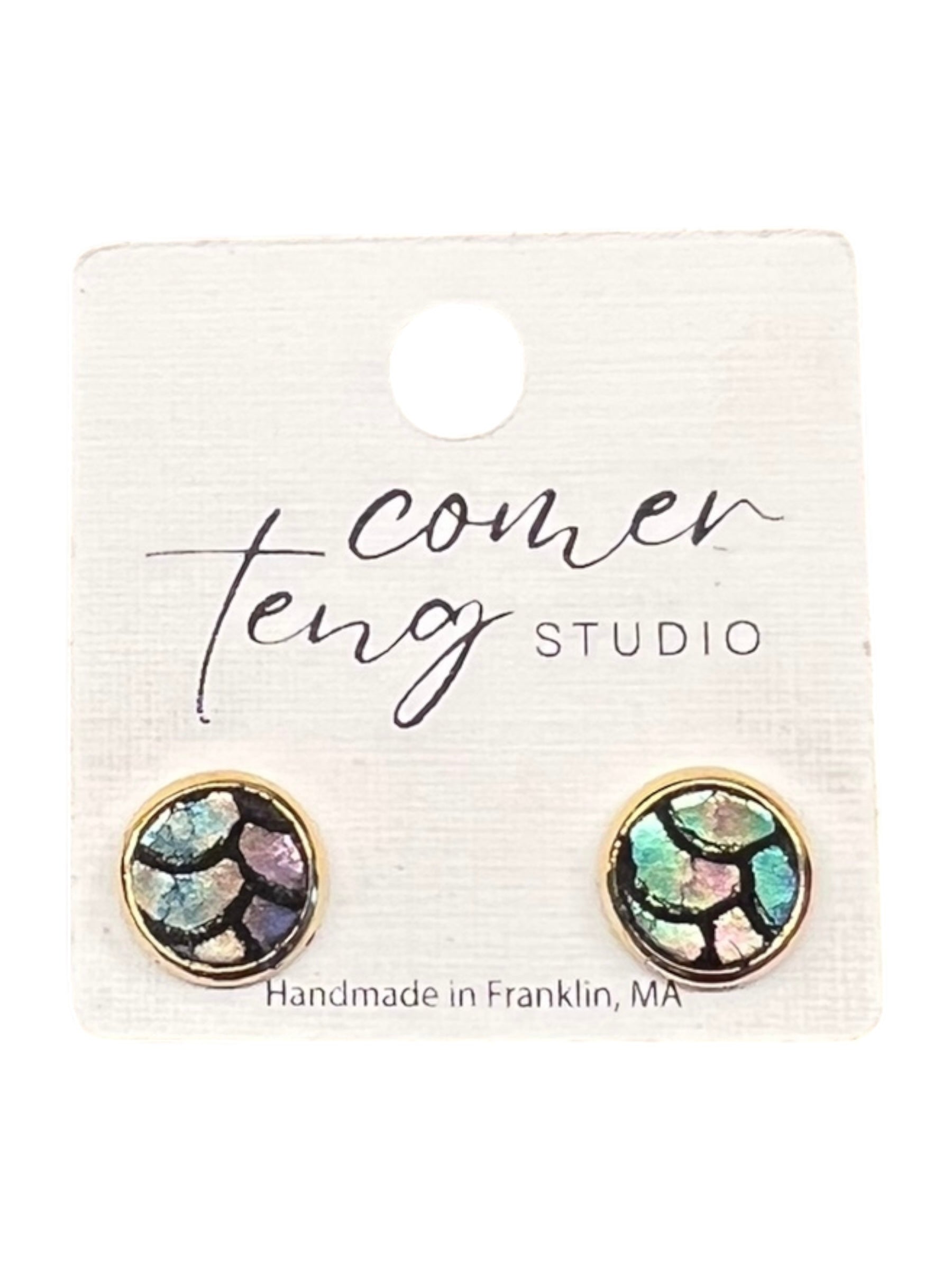 Mermaid Leather Stud Earrings