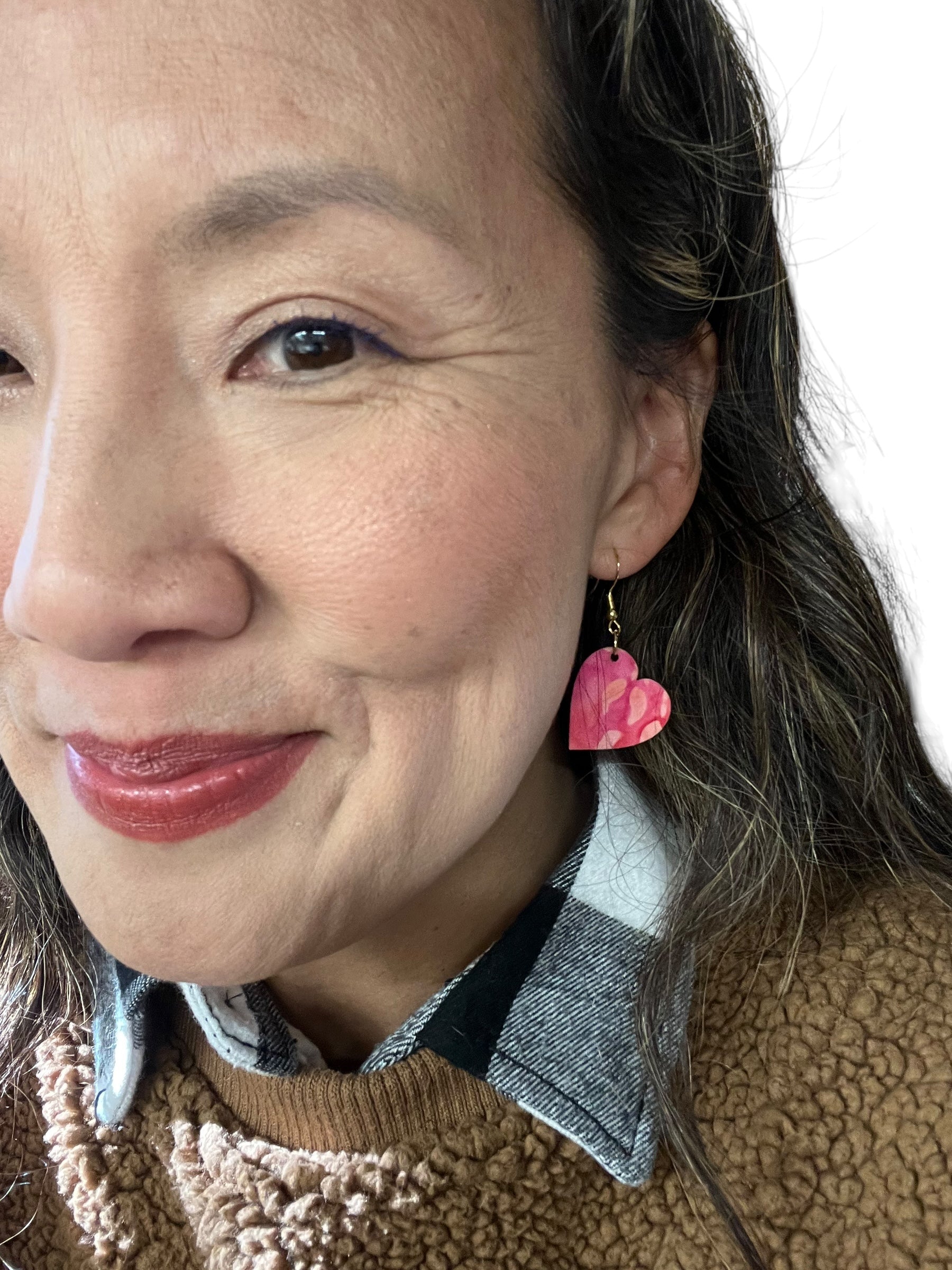 Upcycled Heart Earrings