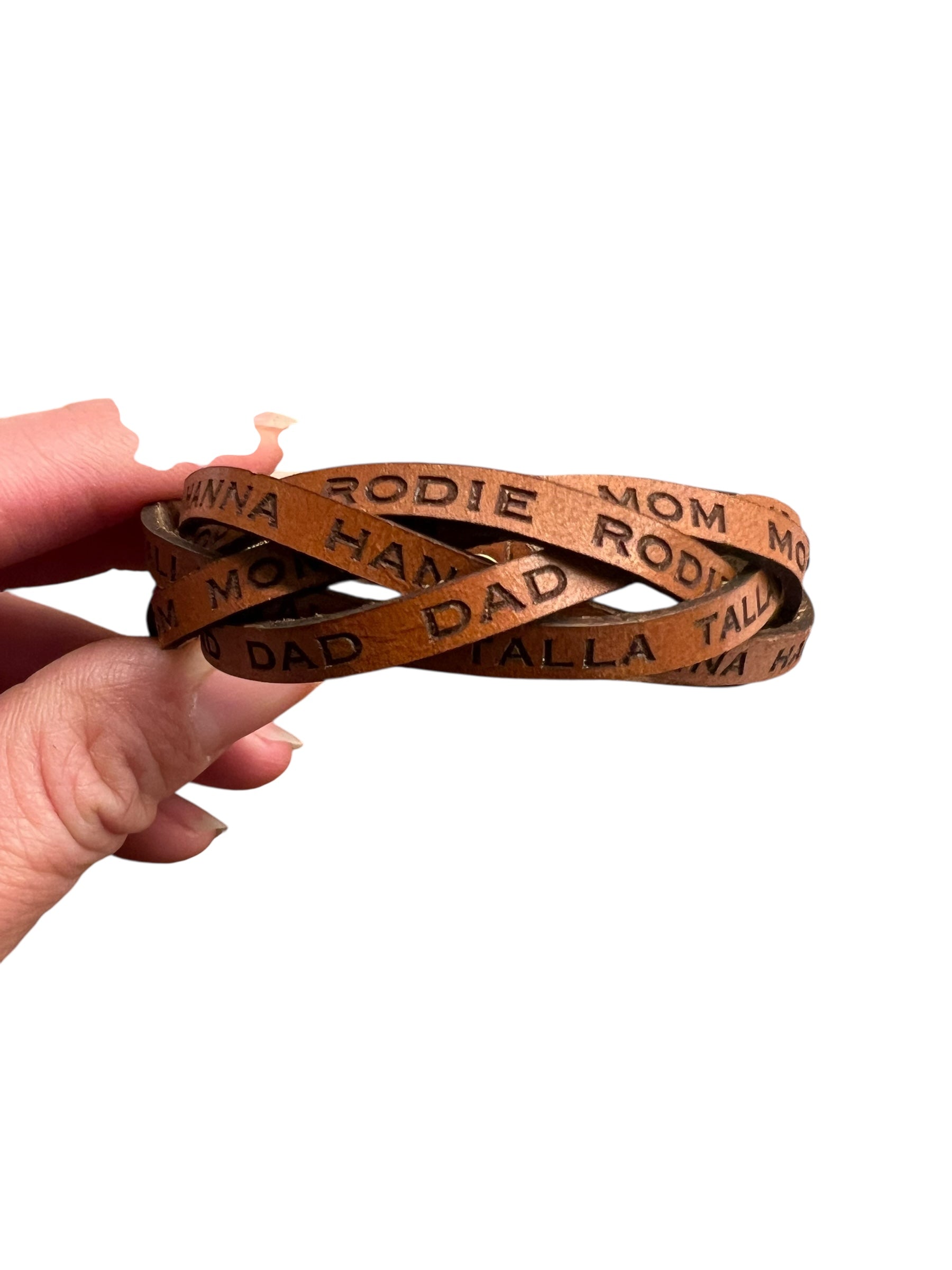 Personalized Braided Leather Cuff