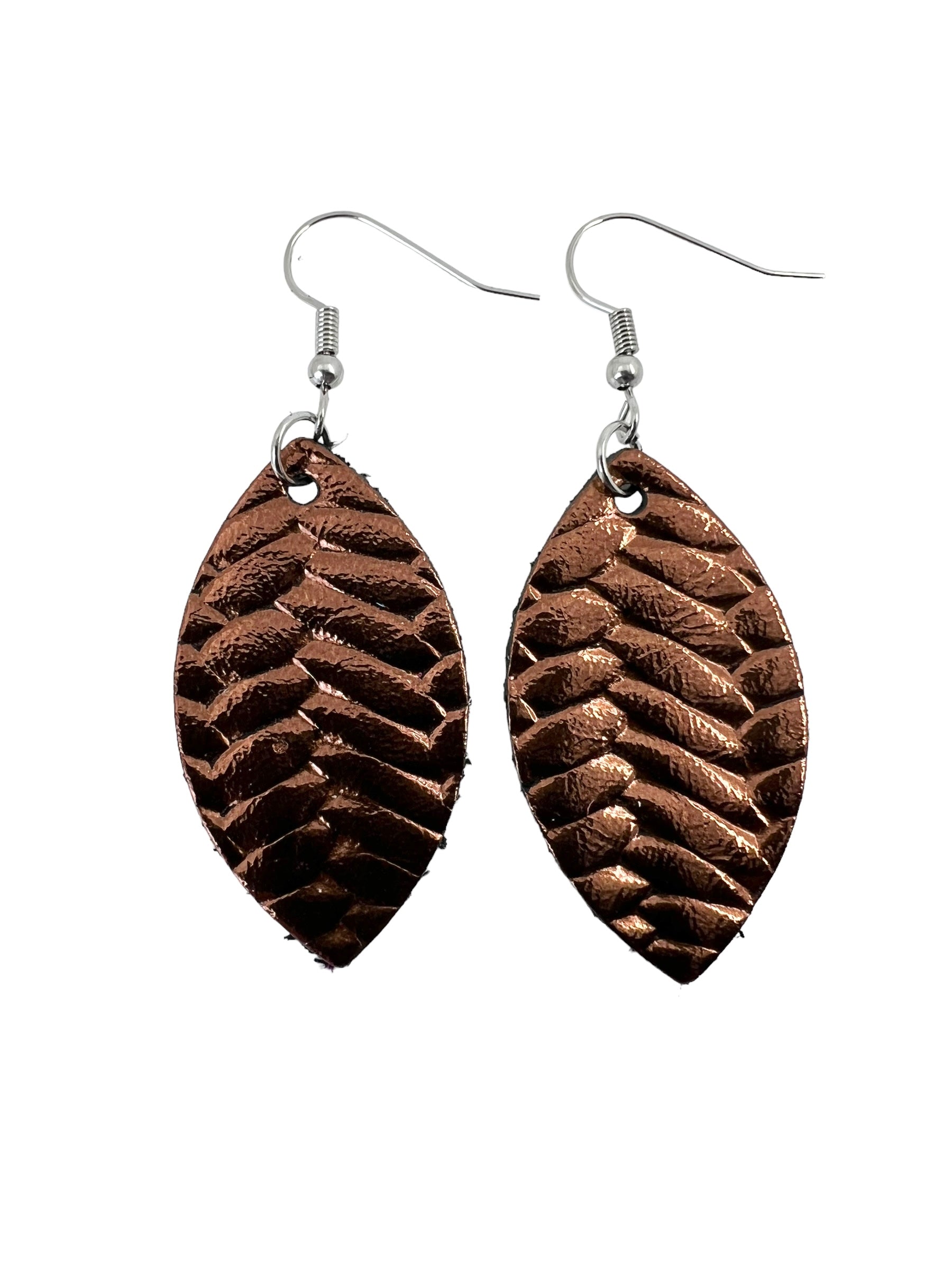 Mini Fishtail Leather Leaf Earrings Collection