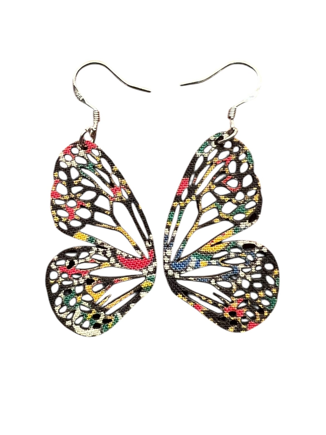 Upcycled Black Boho Butterfly Earrings