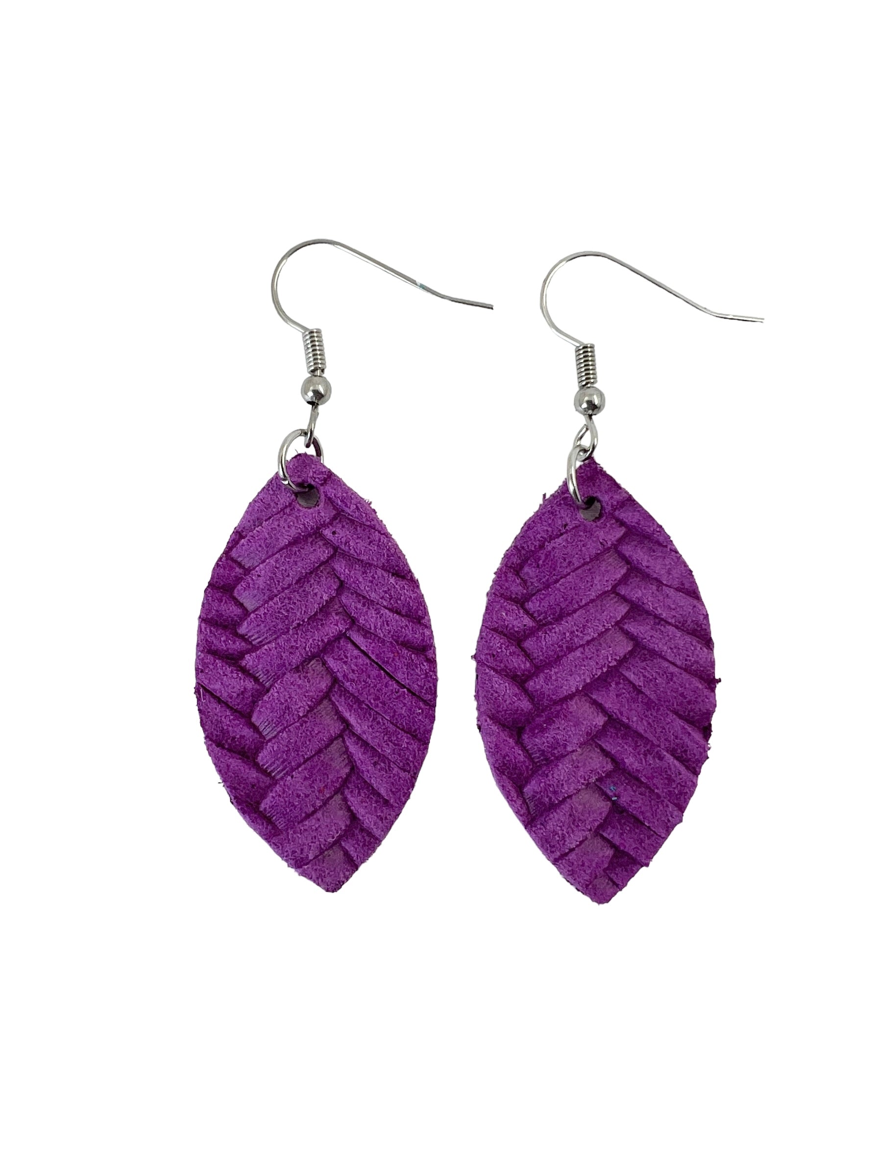 Mini Fishtail Leather Leaf Earrings Collection