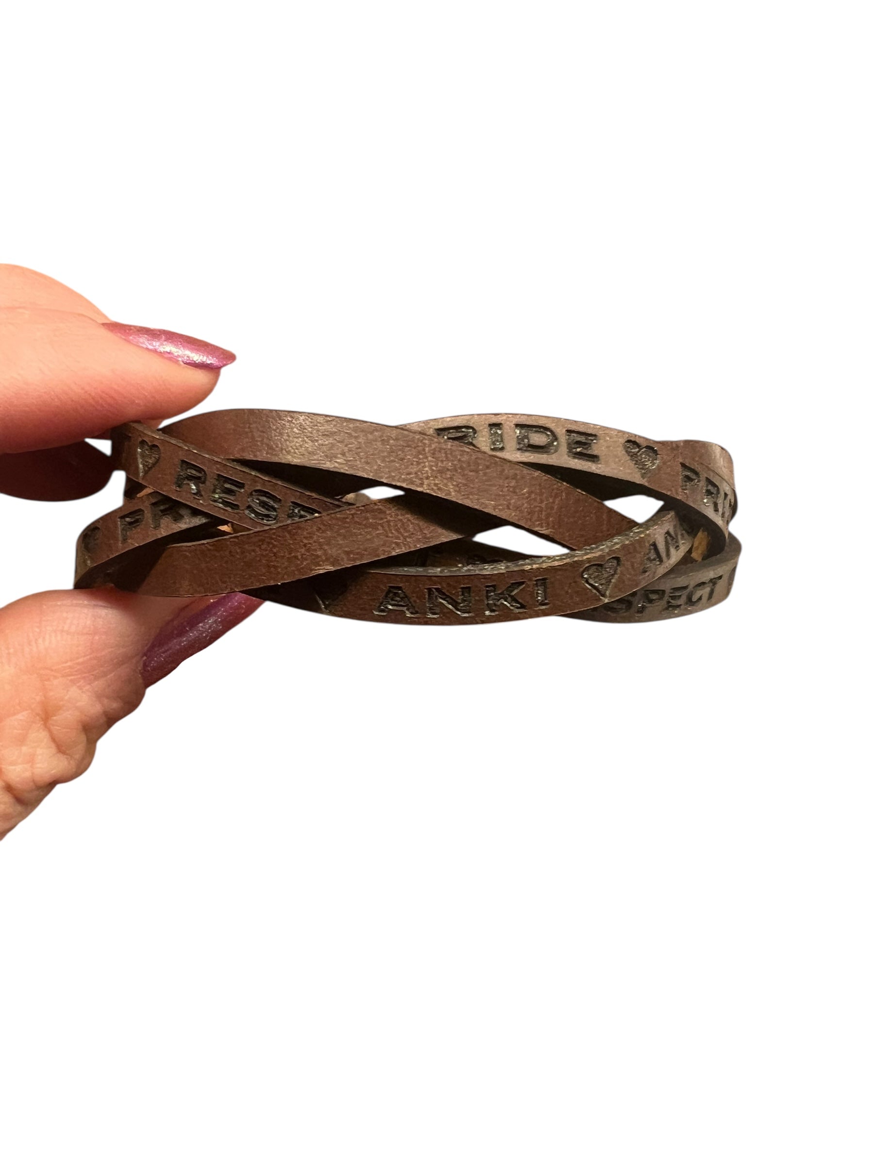 Personalized Braided Leather Cuff