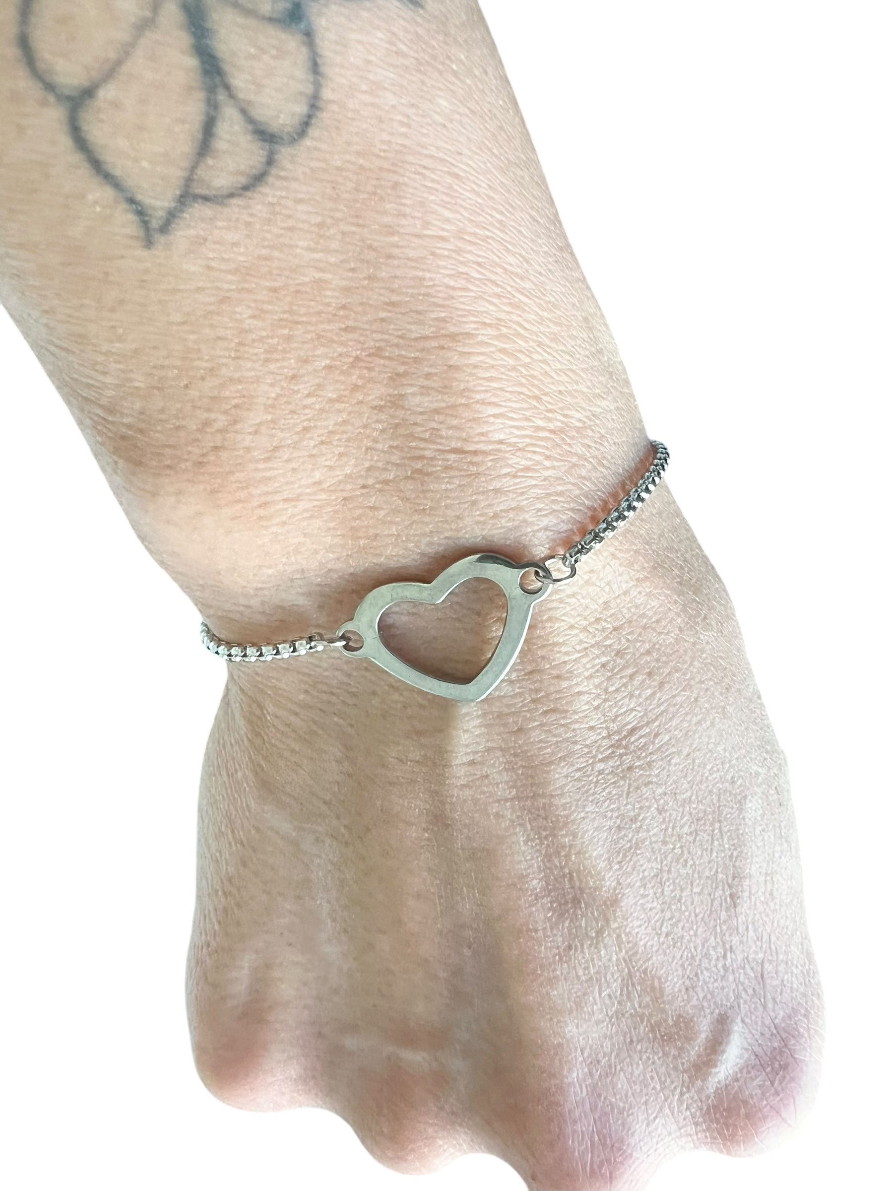 Heart Charm Bolo Bracelet
