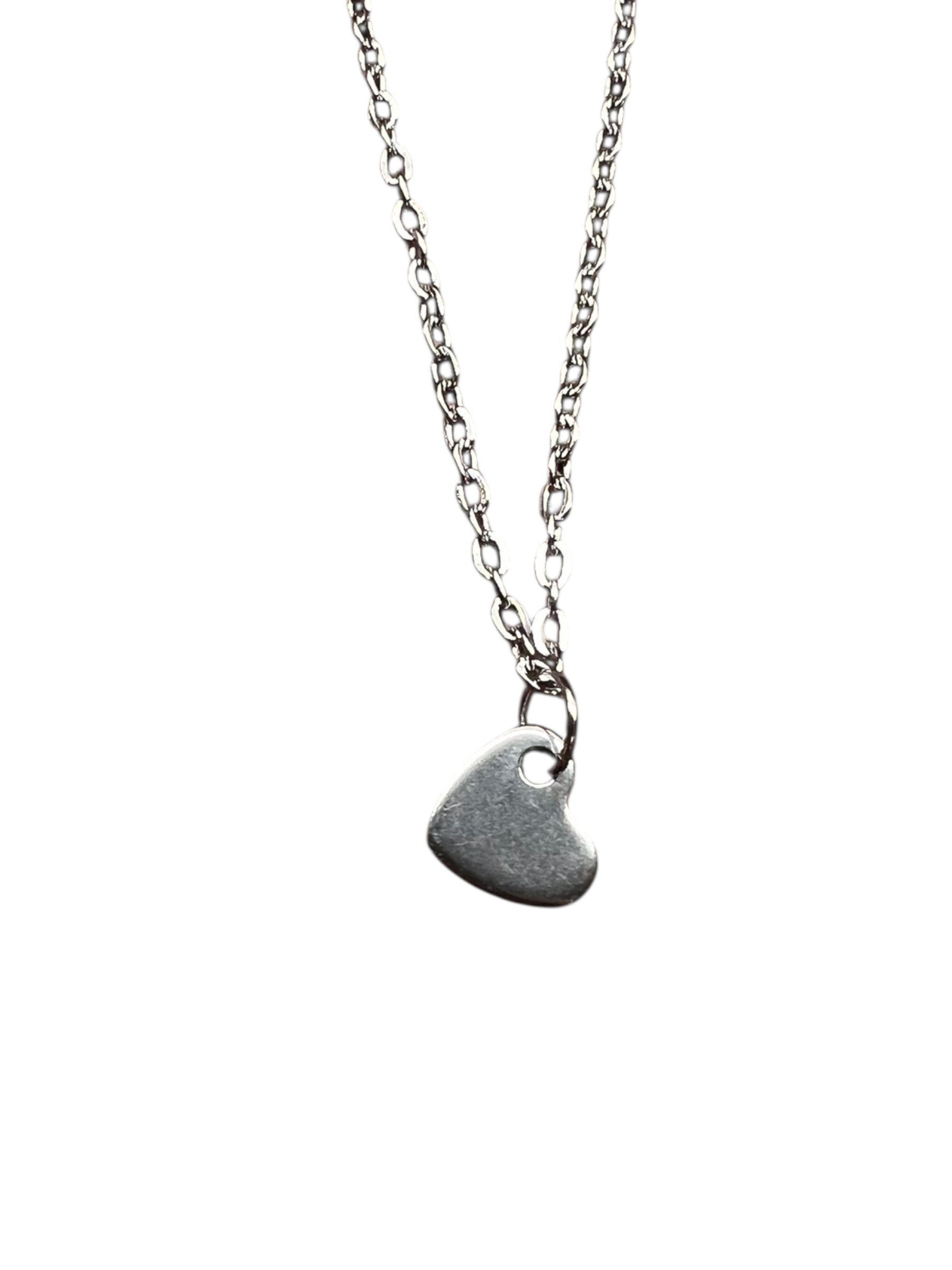 Small Stainless Steel Heart Charm Necklace