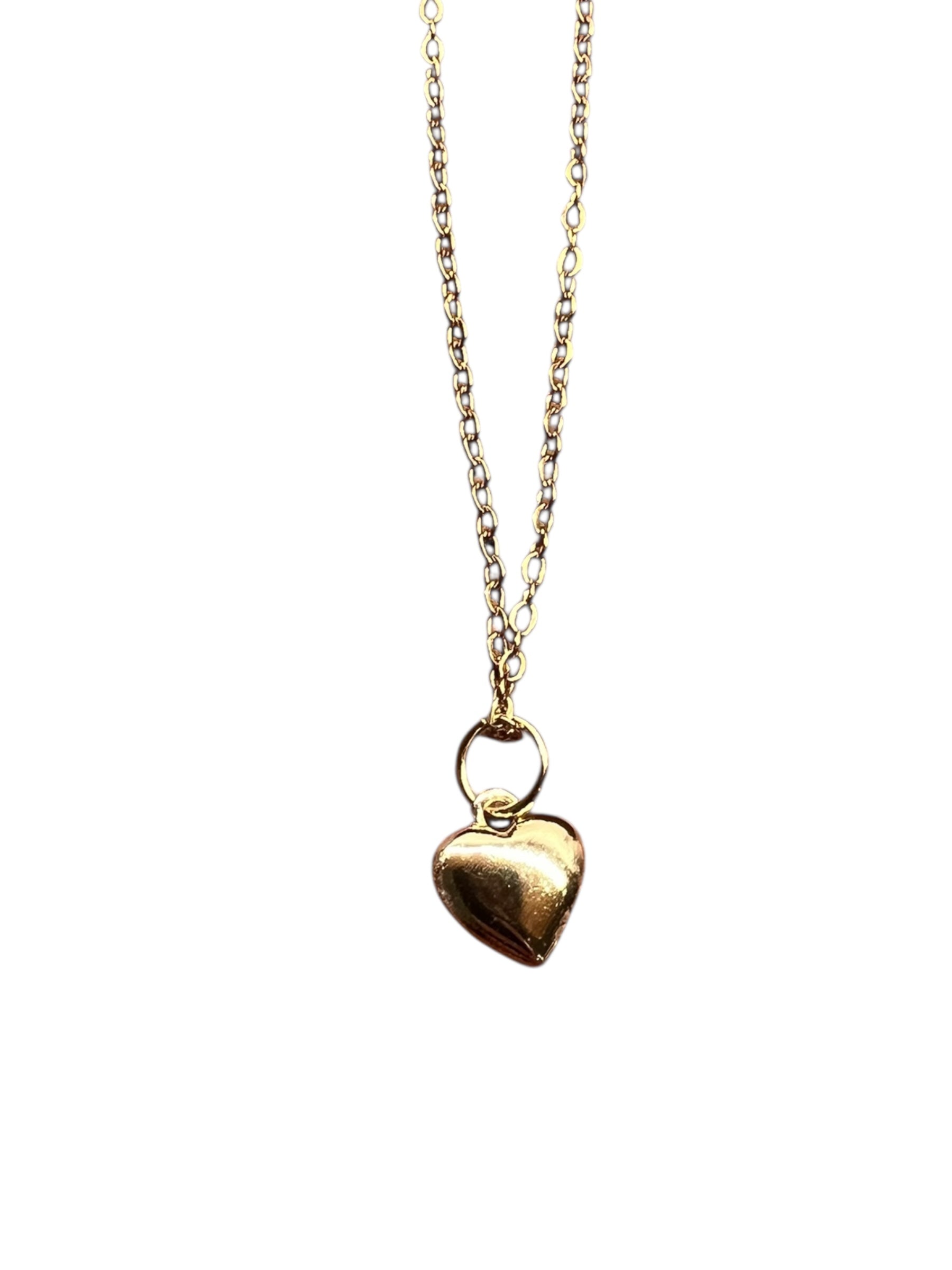 Petite Puffy Heart Necklace – Gold Plated