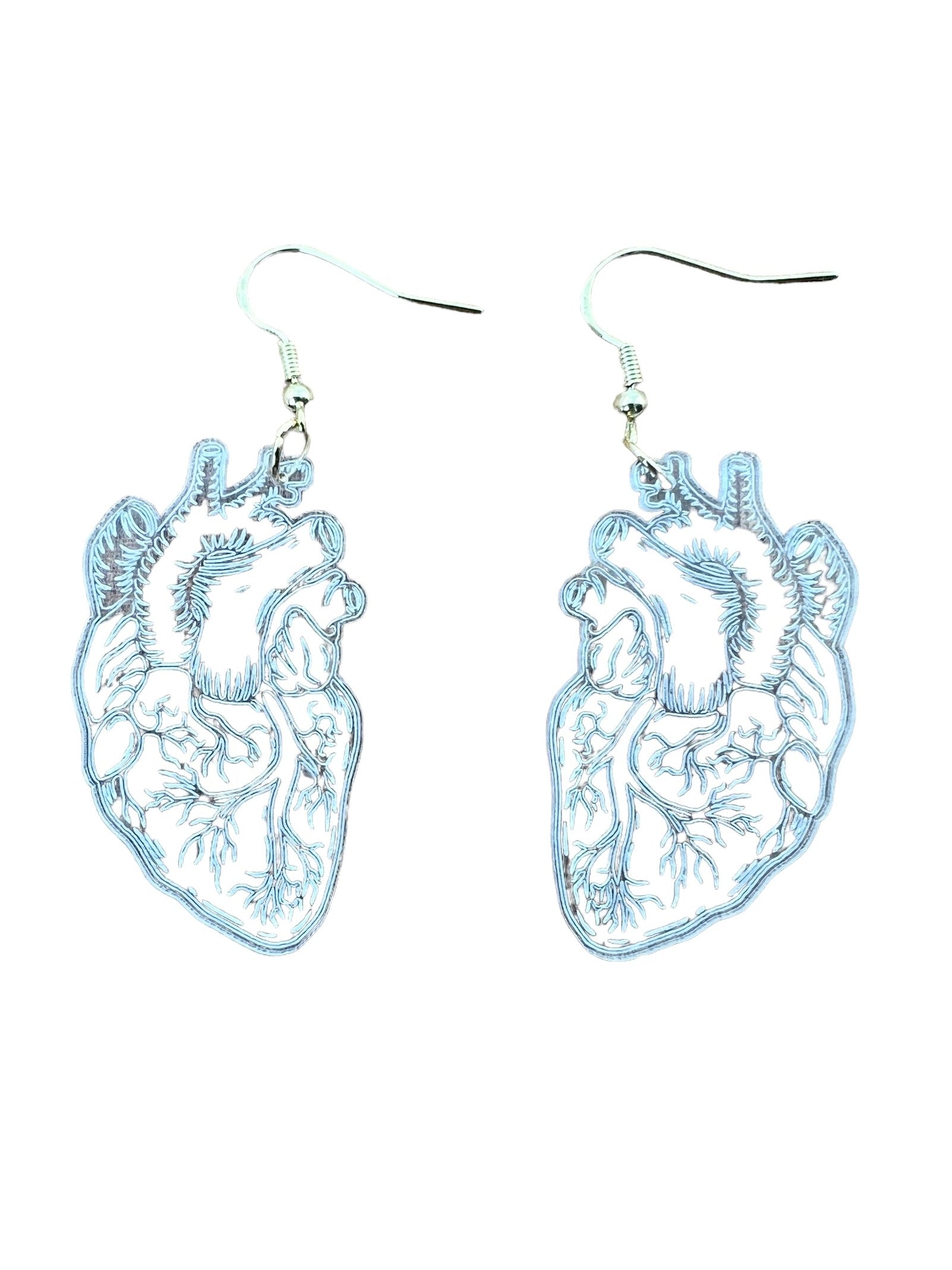 True Heart Earrings – Clear Anatomical Hearts